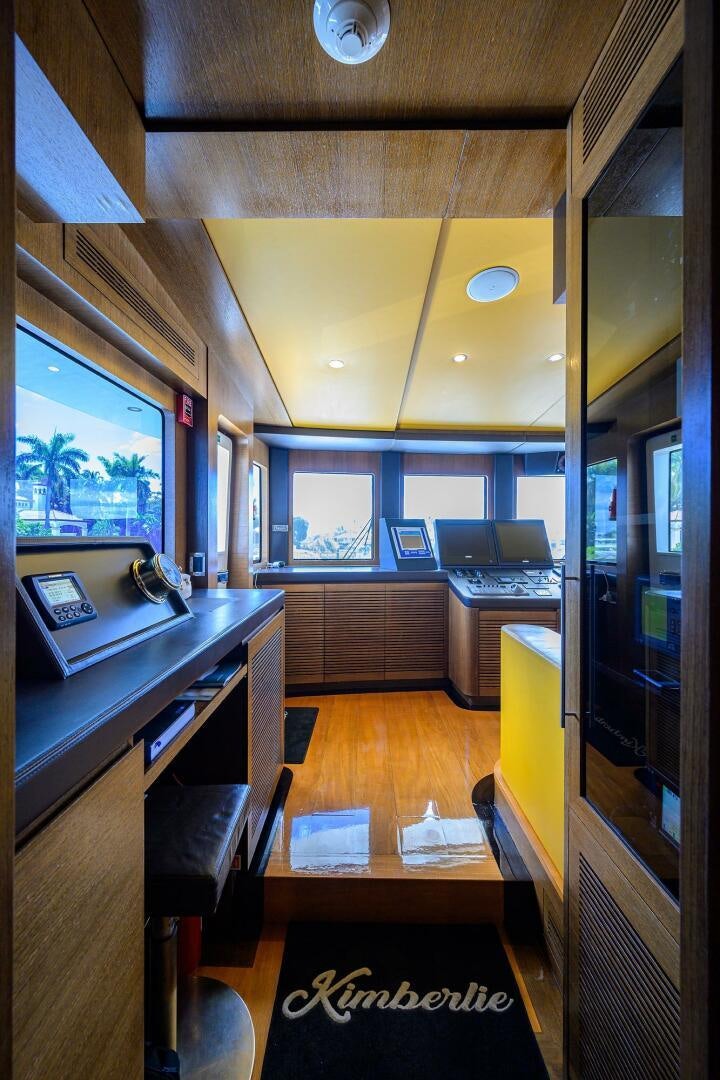 a room with a desk and computer aboard KIMBERLIE Yacht for Sale