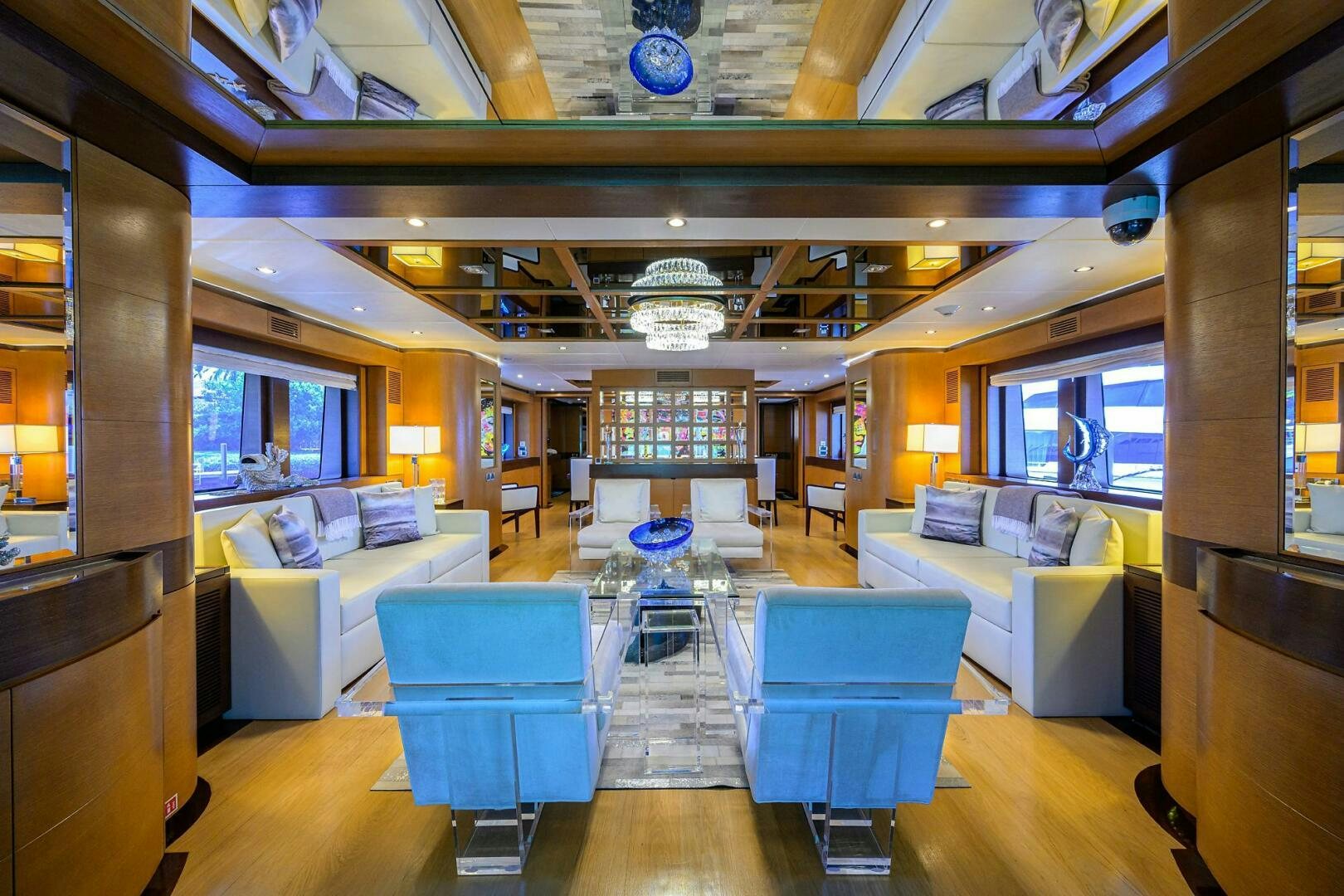 a room with a couch and a table aboard KIMBERLIE Yacht for Sale