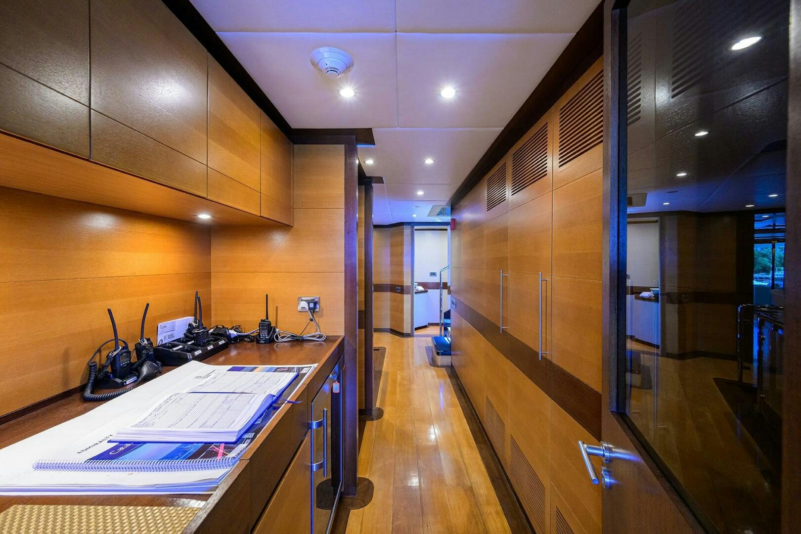 a room with a table and chairs aboard KIMBERLIE Yacht for Sale