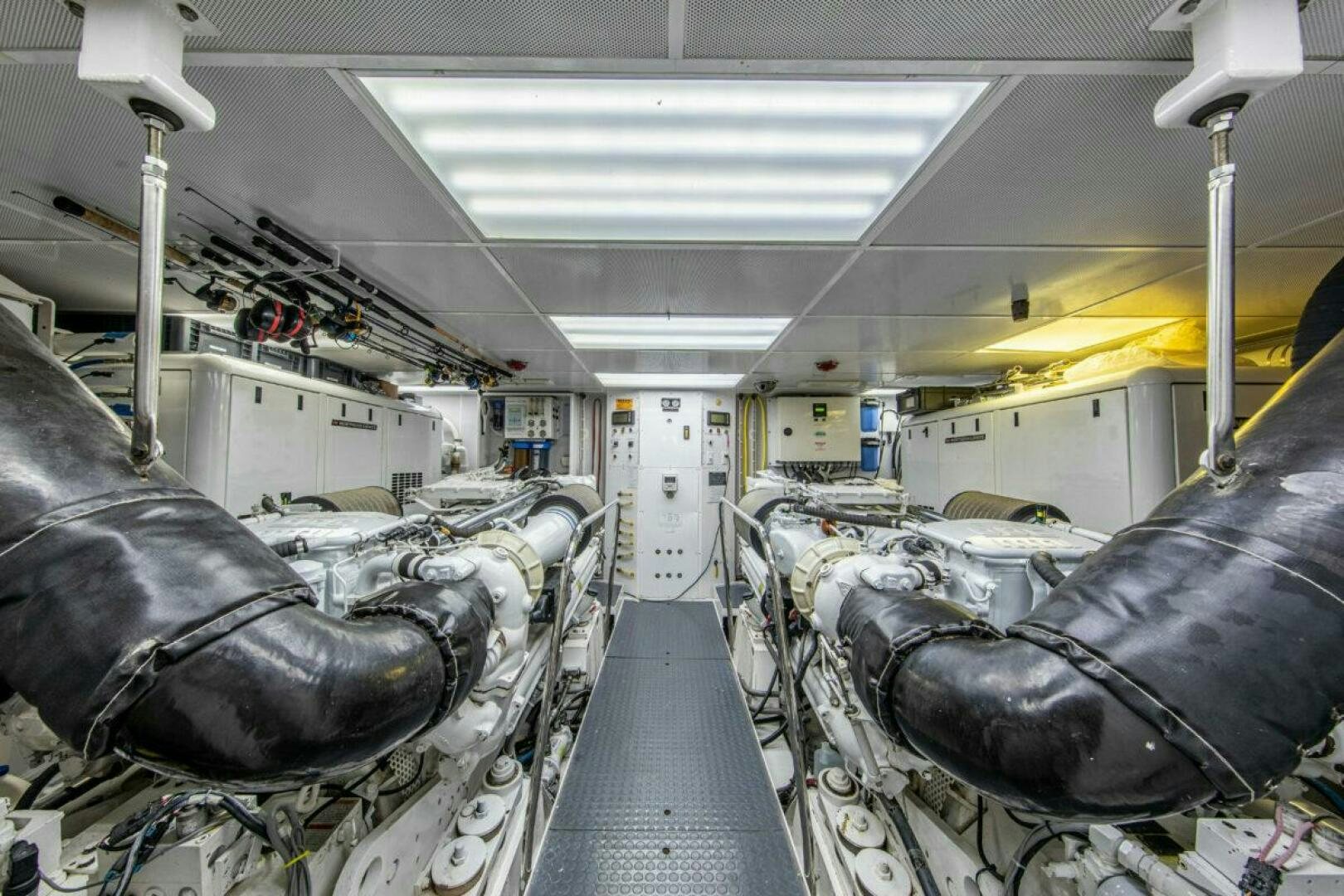 a large machine in a factory aboard BOXER Yacht for Sale