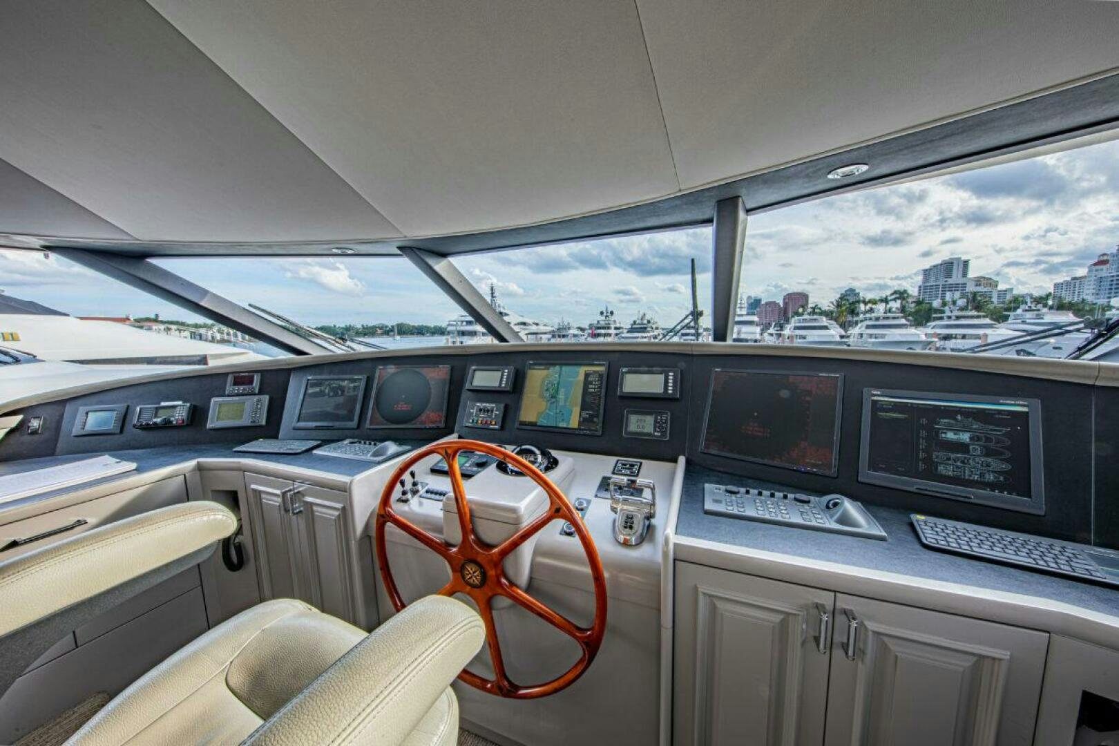 inside of a car aboard BOXER Yacht for Sale