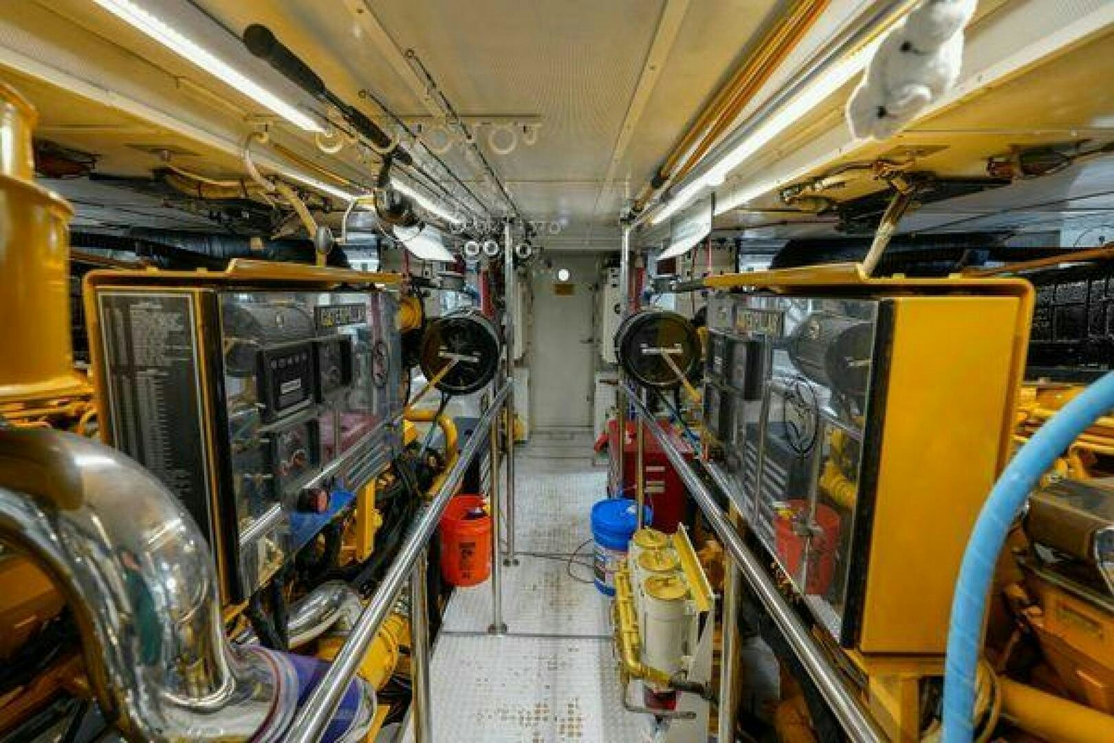 a large factory with machinery aboard POLE POSITION Yacht for Sale