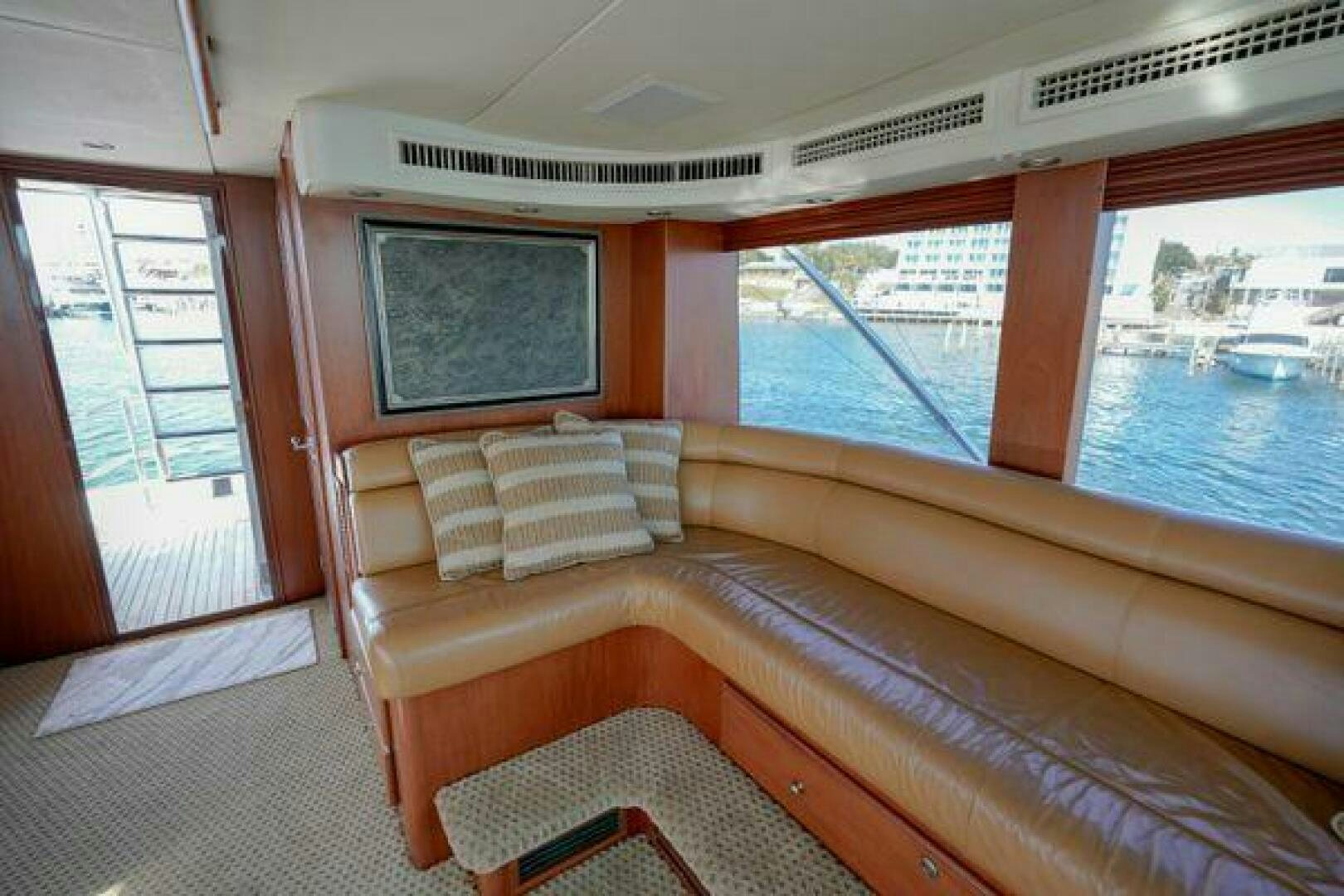 a boat with a bed aboard POLE POSITION Yacht for Sale