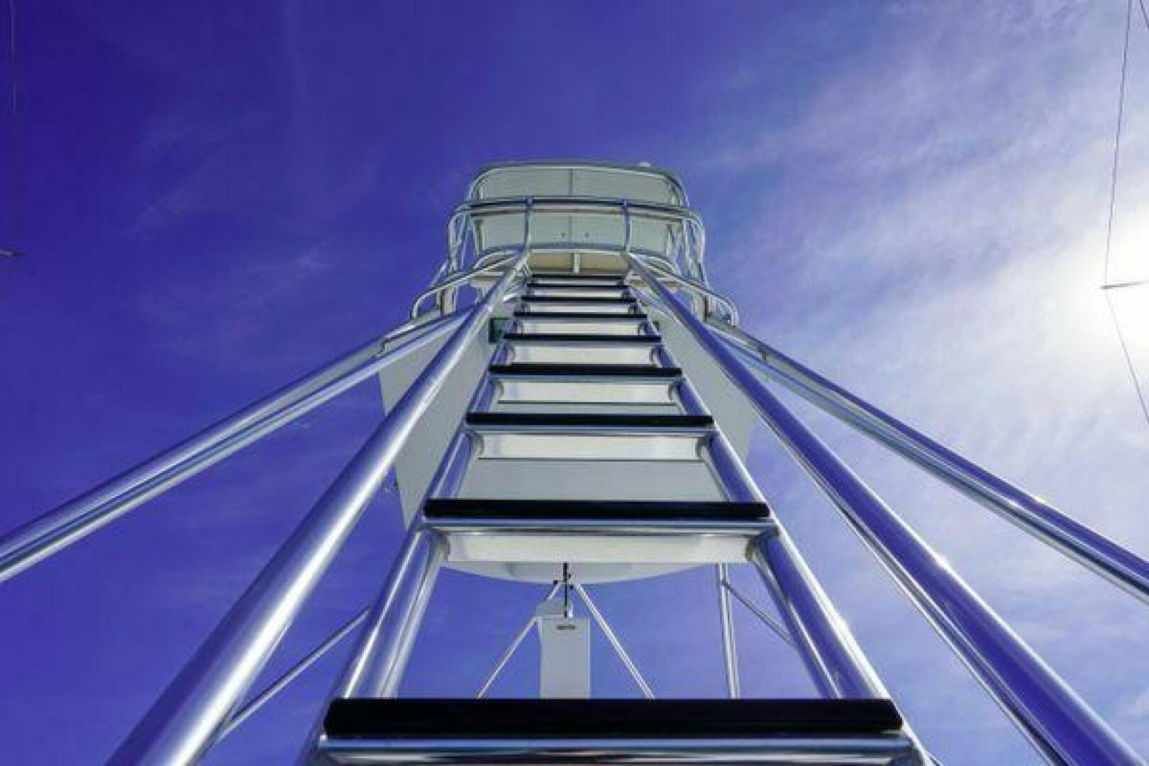 a tall metal tower aboard POLE POSITION Yacht for Sale