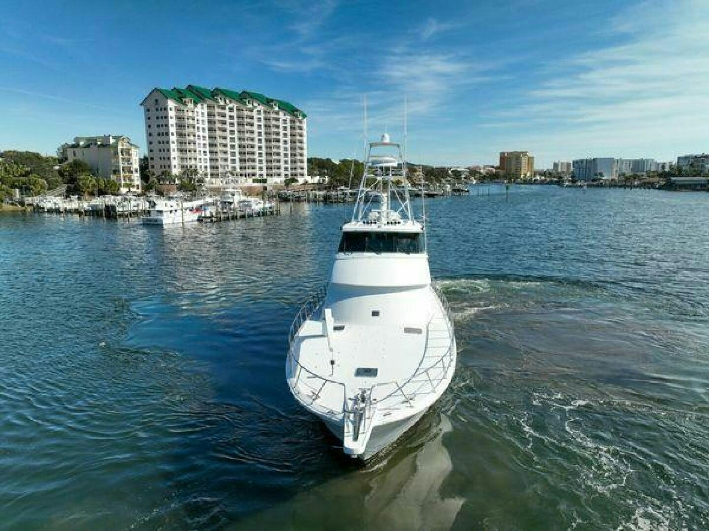 a boat sailing on the water aboard POLE POSITION Yacht for Sale