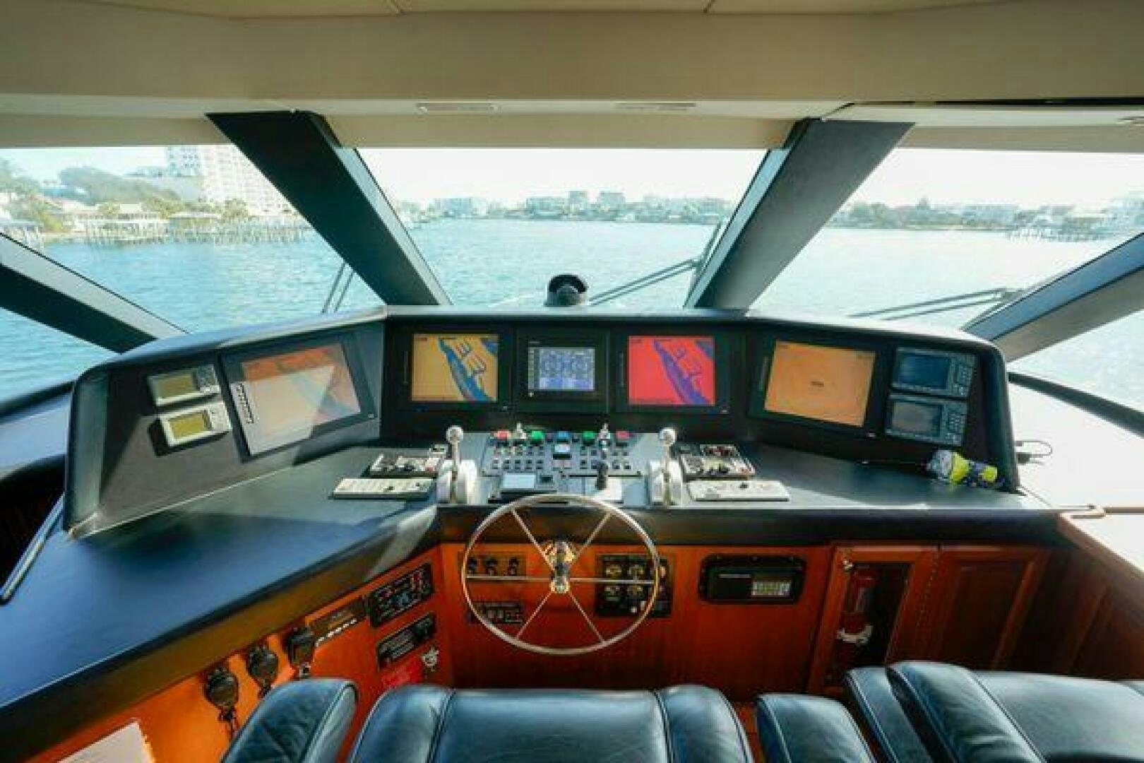 inside of a car aboard POLE POSITION Yacht for Sale