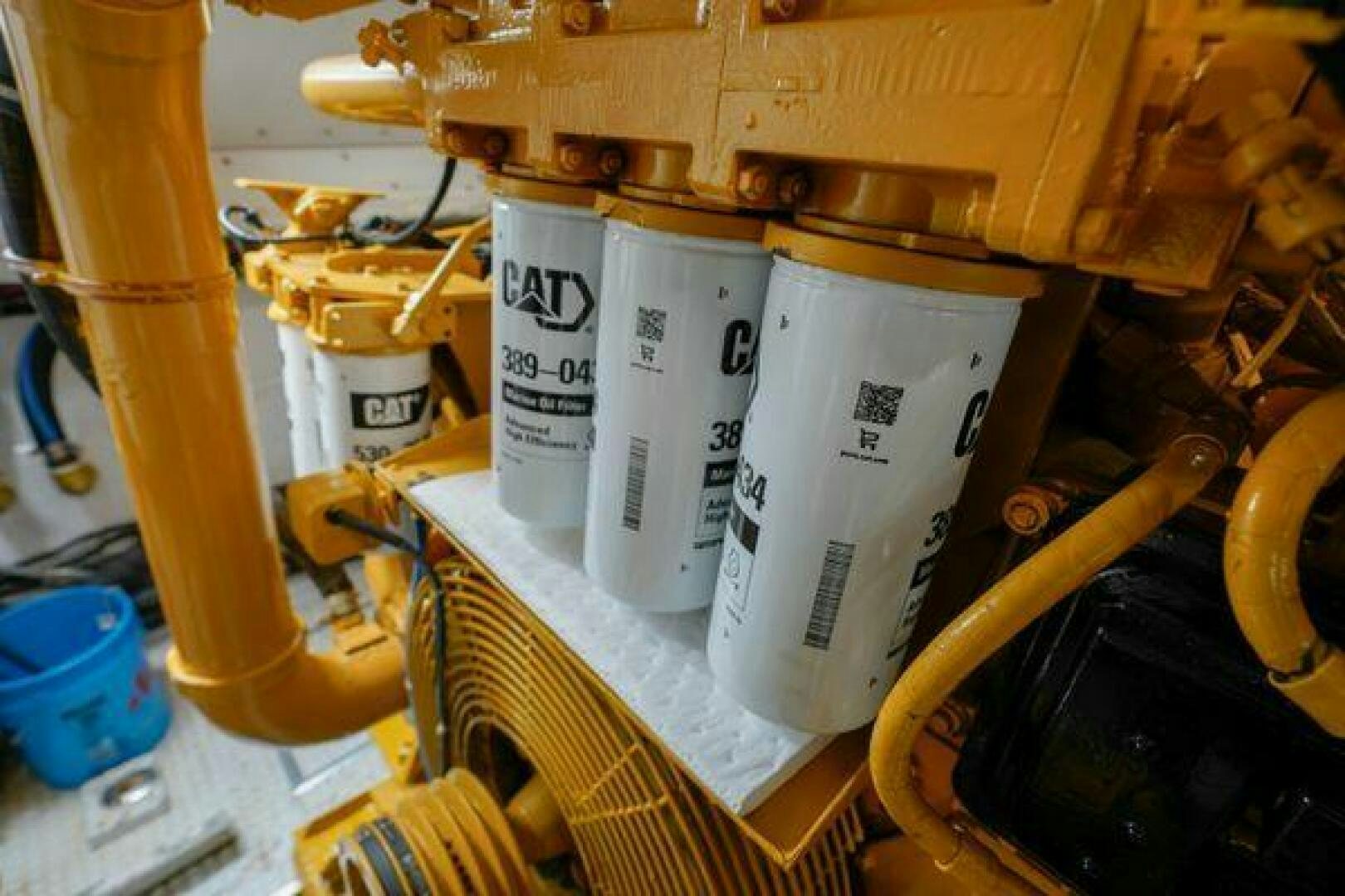 a machine with a yellow handle aboard POLE POSITION Yacht for Sale