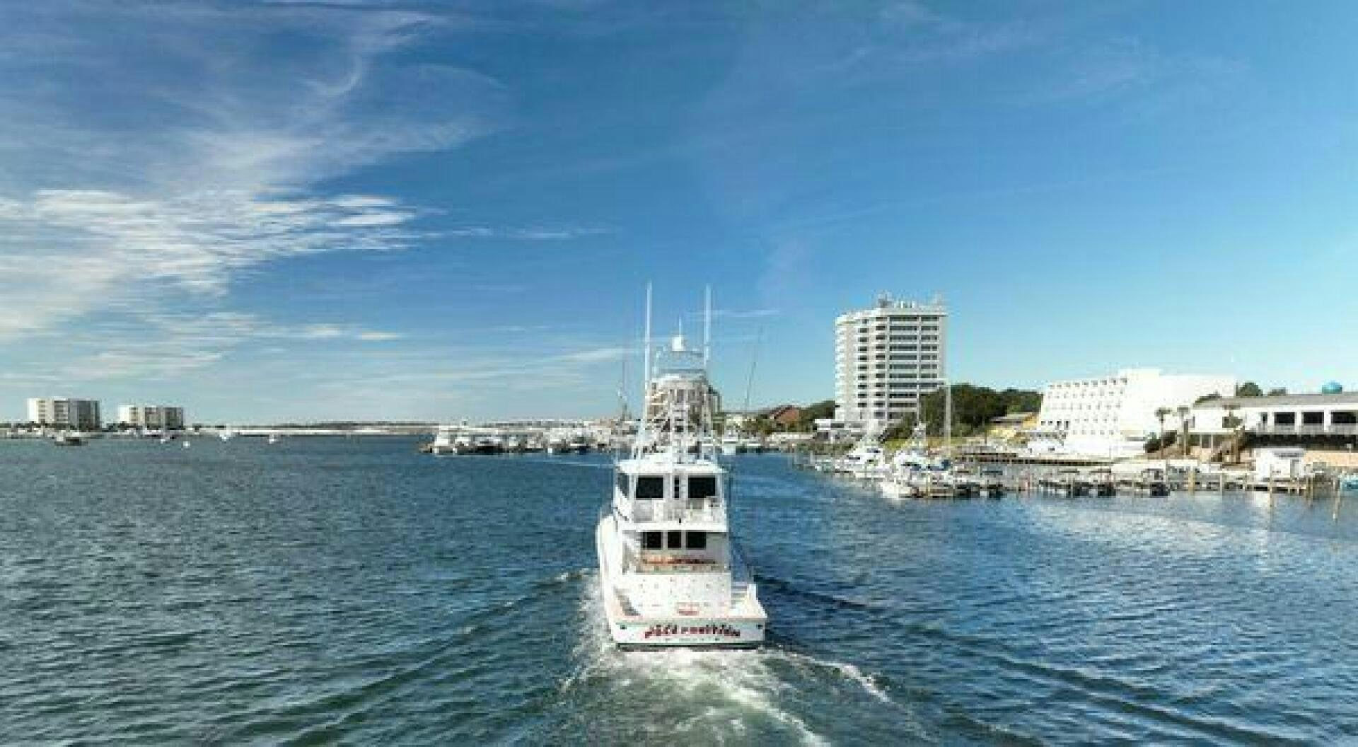 a boat in the water aboard POLE POSITION Yacht for Sale