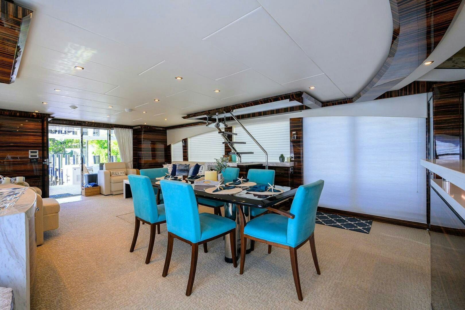 a large open office space aboard FUJIMO Yacht for Sale