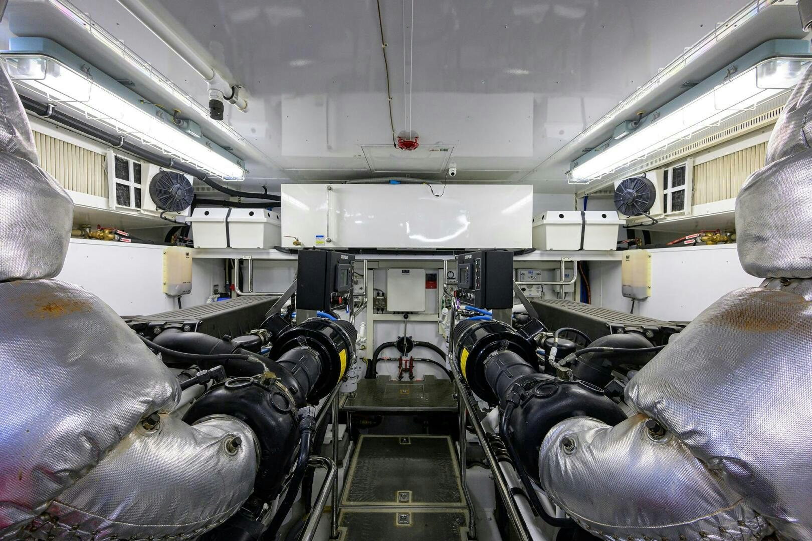 a room with many tanks aboard FUJIMO Yacht for Sale