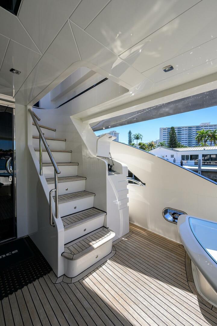 a room with a large window and a sink aboard FUJIMO Yacht for Sale