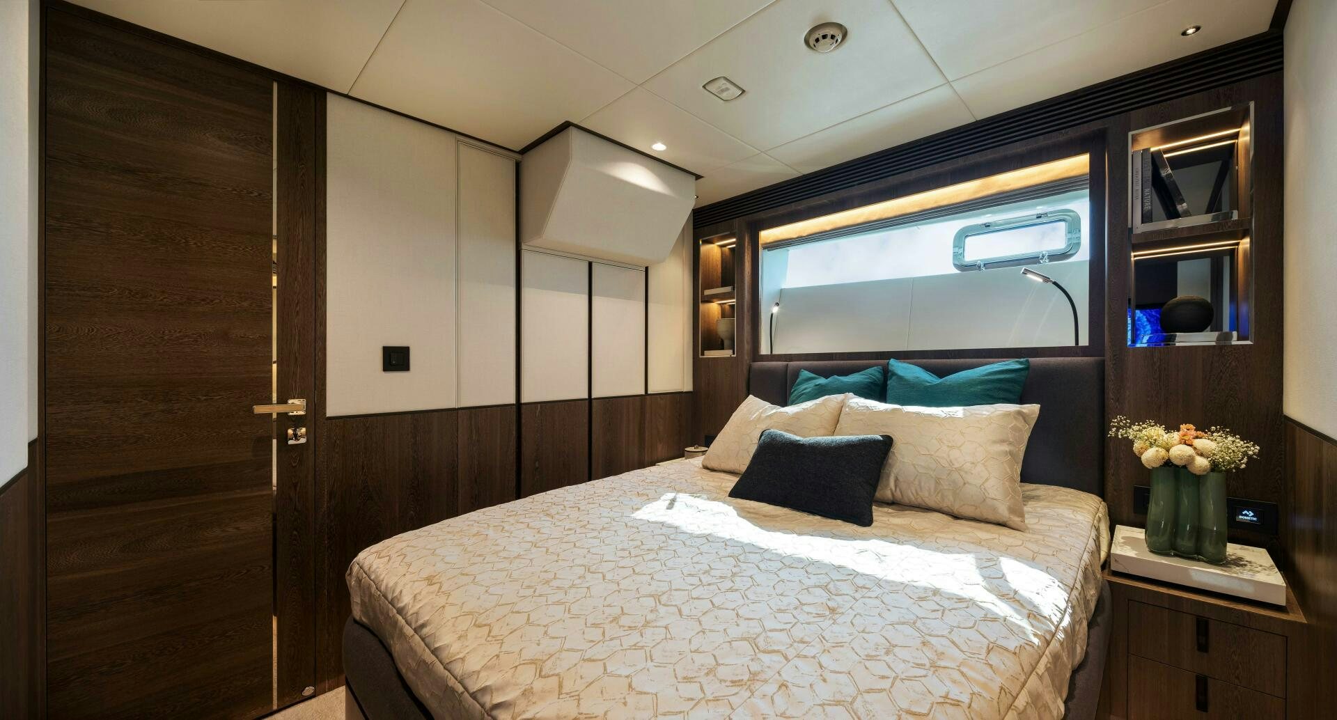a bed in a room aboard FD80-614 Yacht for Sale