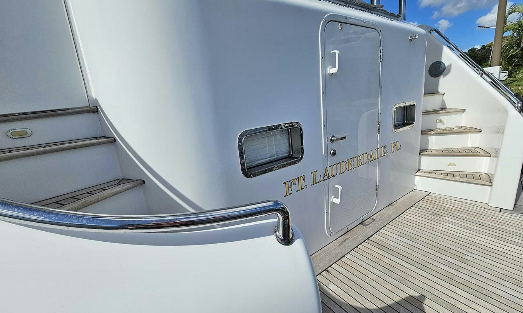 a white trailer with a door open aboard MY KIMBERLY Yacht for Sale