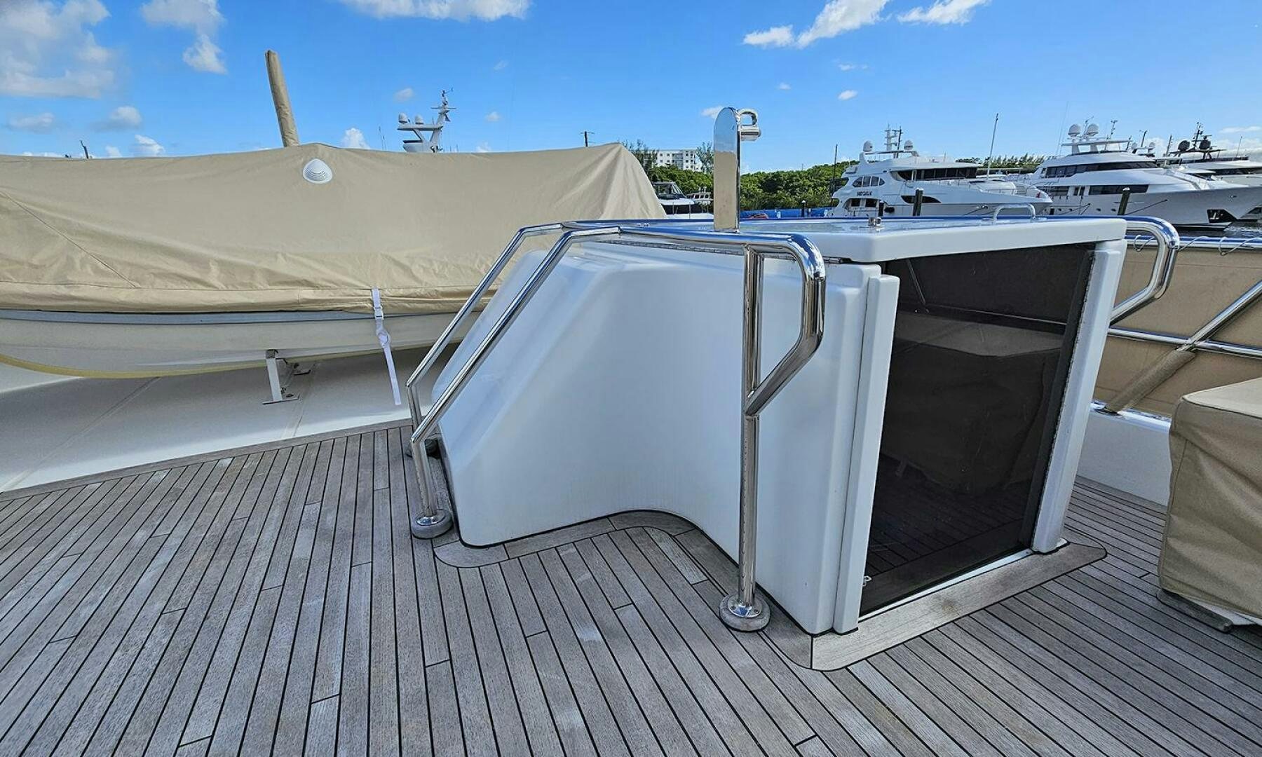 a boat on a deck aboard MY KIMBERLY Yacht for Sale