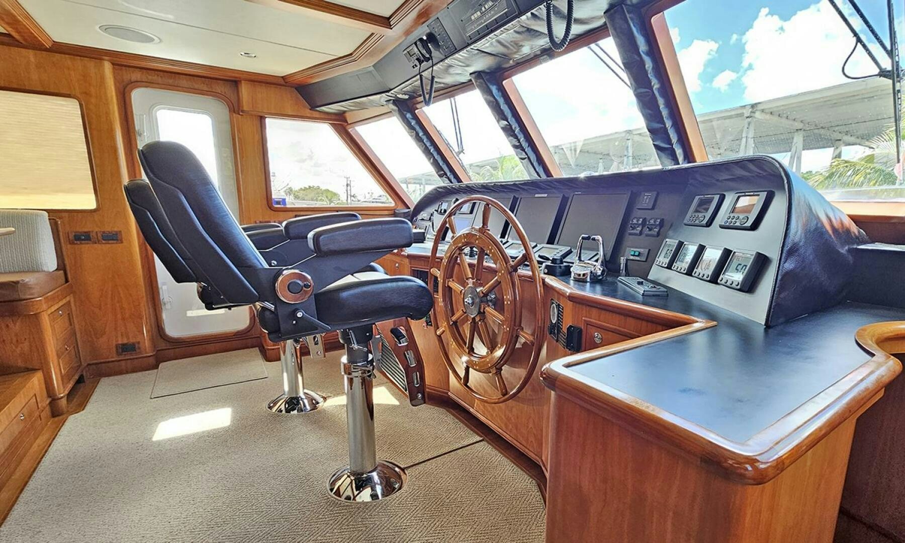 a car with a large wheel aboard MY KIMBERLY Yacht for Sale