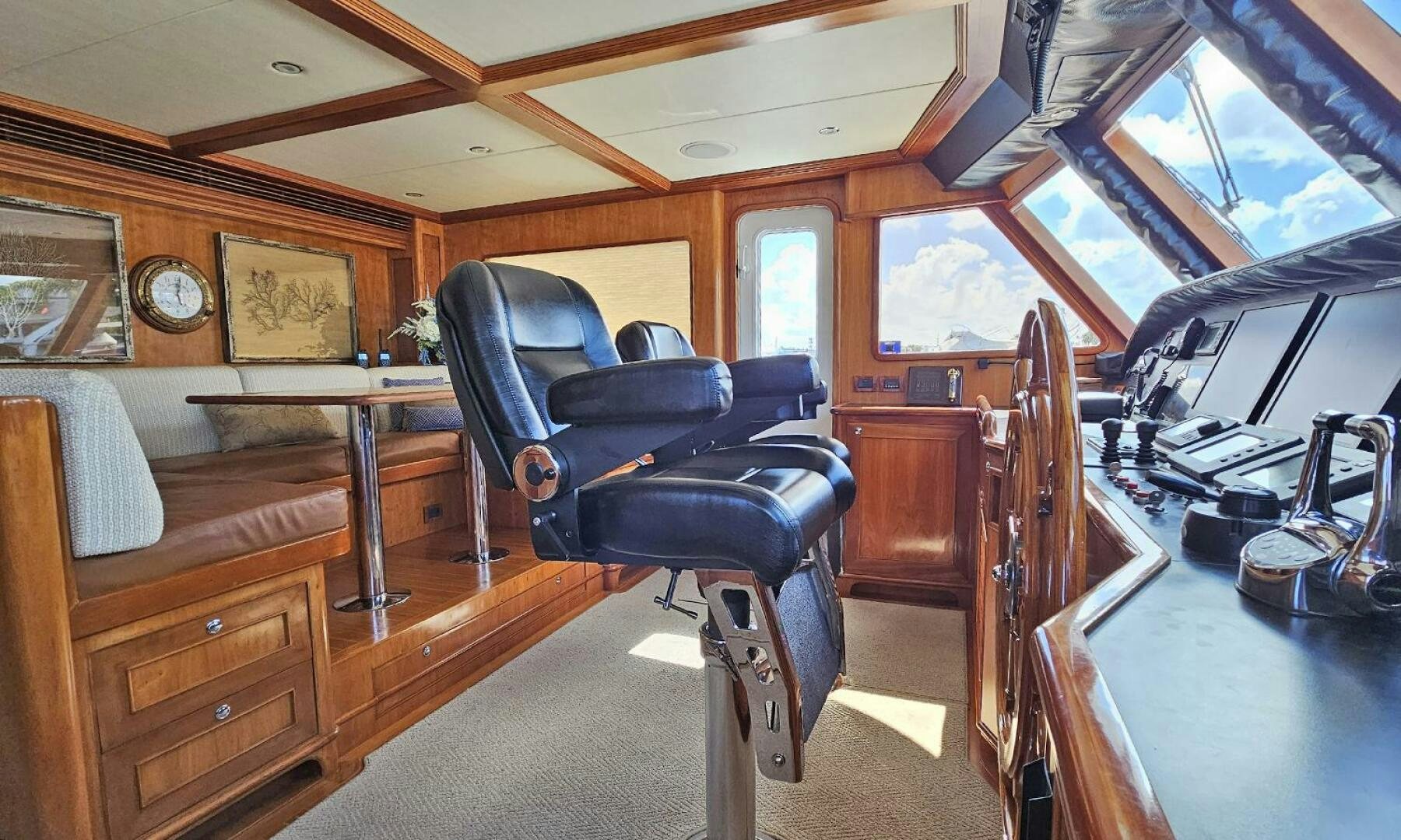 a room with a desk and a chair aboard MY KIMBERLY Yacht for Sale