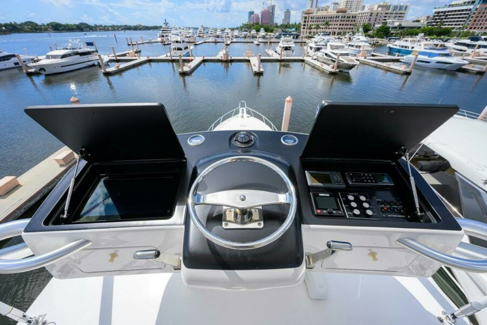 a boat with a steering wheel aboard EGARIM Yacht for Sale