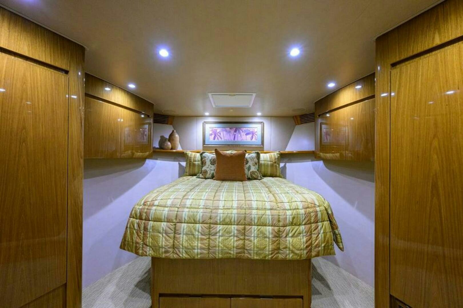 a bed in a room aboard EGARIM Yacht for Sale