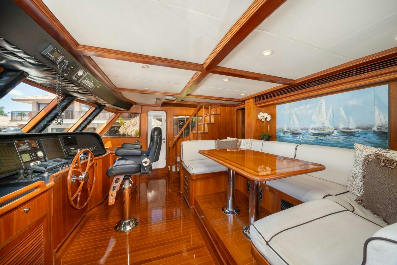 inside of a boat aboard BAD-LAD Yacht for Sale