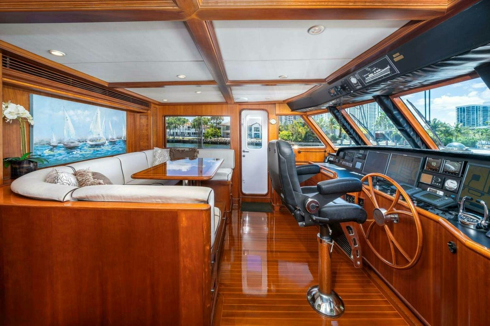 inside of a vehicle aboard BAD-LAD Yacht for Sale