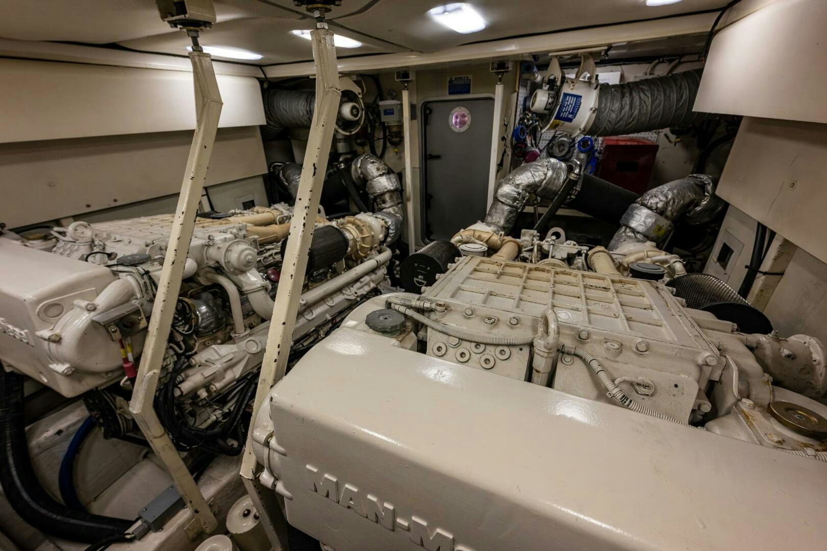 a room with machinery aboard PEARL Yacht for Sale