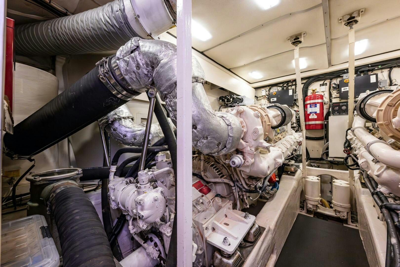 a machine with a large metal object aboard PEARL Yacht for Sale