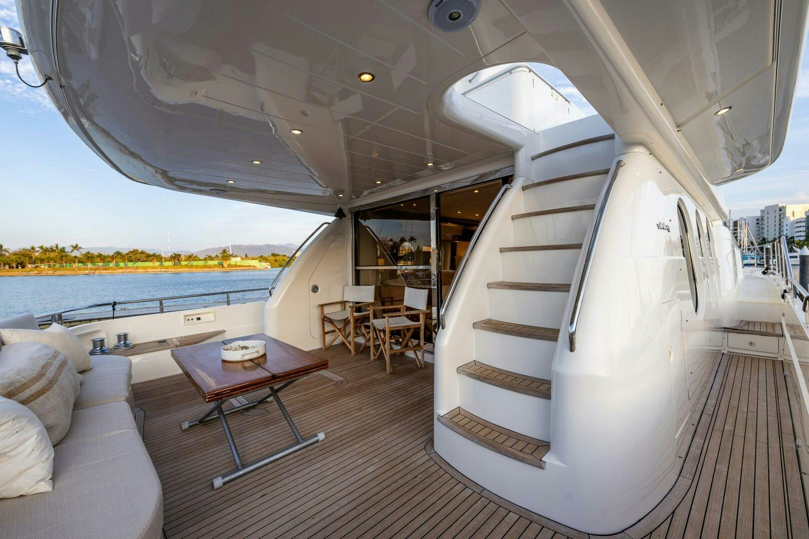 a boat on a water body aboard PEARL Yacht for Sale