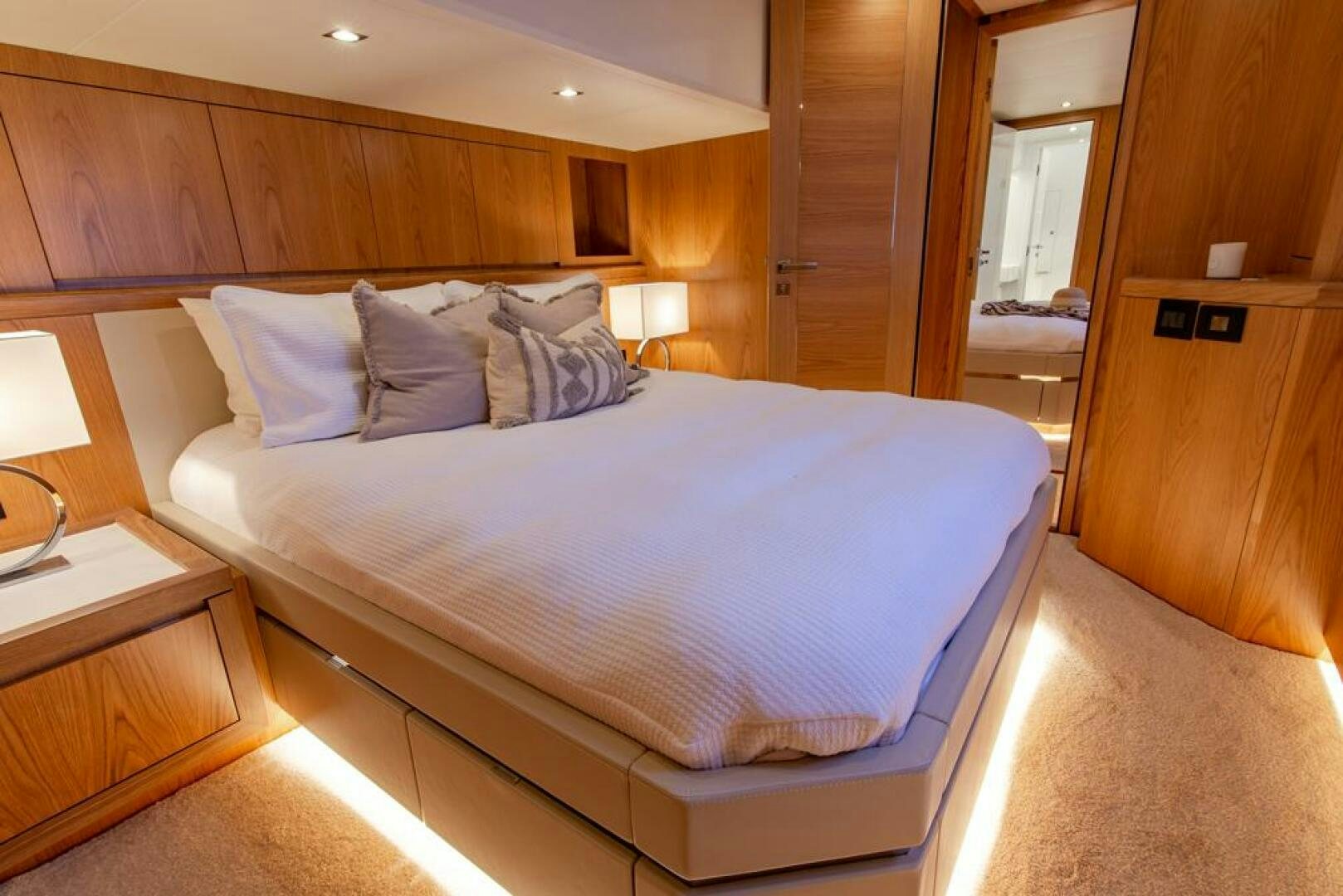 a bed in a room aboard NONE Yacht for Sale