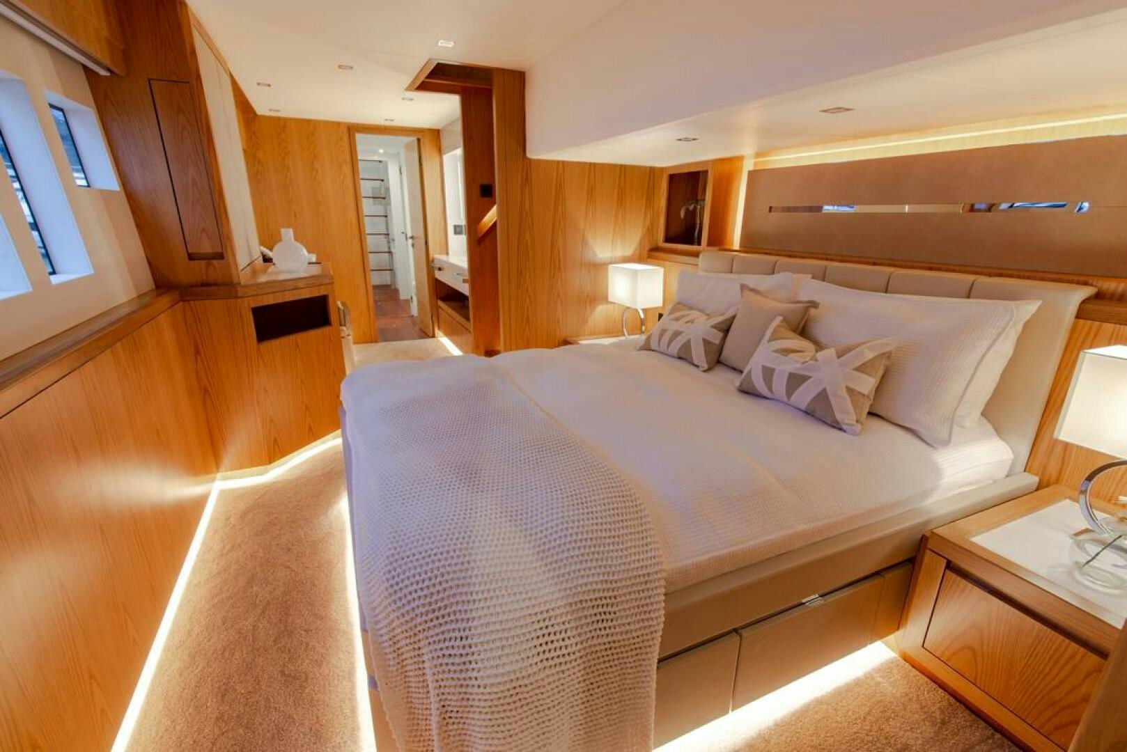a bed in a room aboard NONE Yacht for Sale