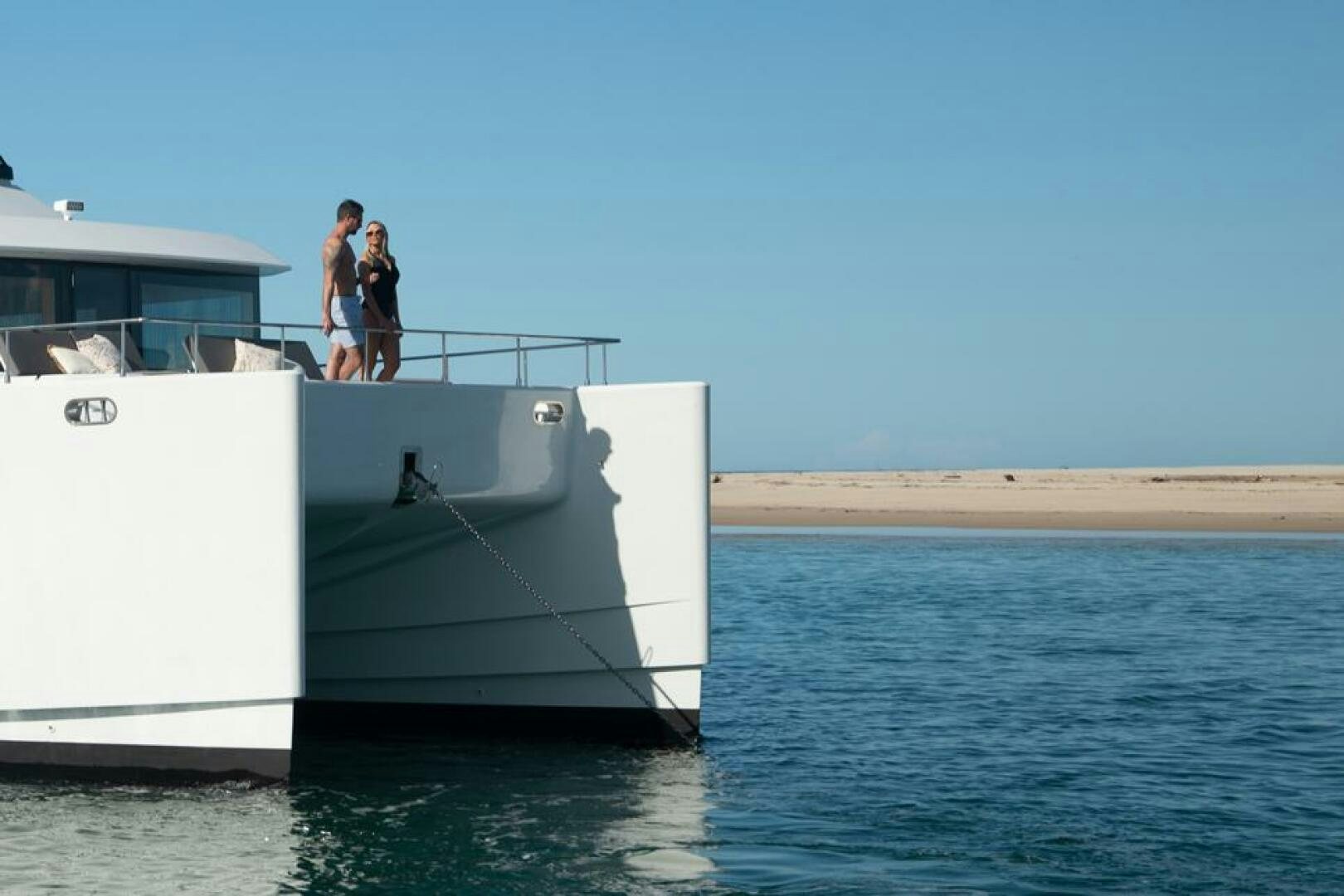 a couple people on a boat aboard NONE Yacht for Sale