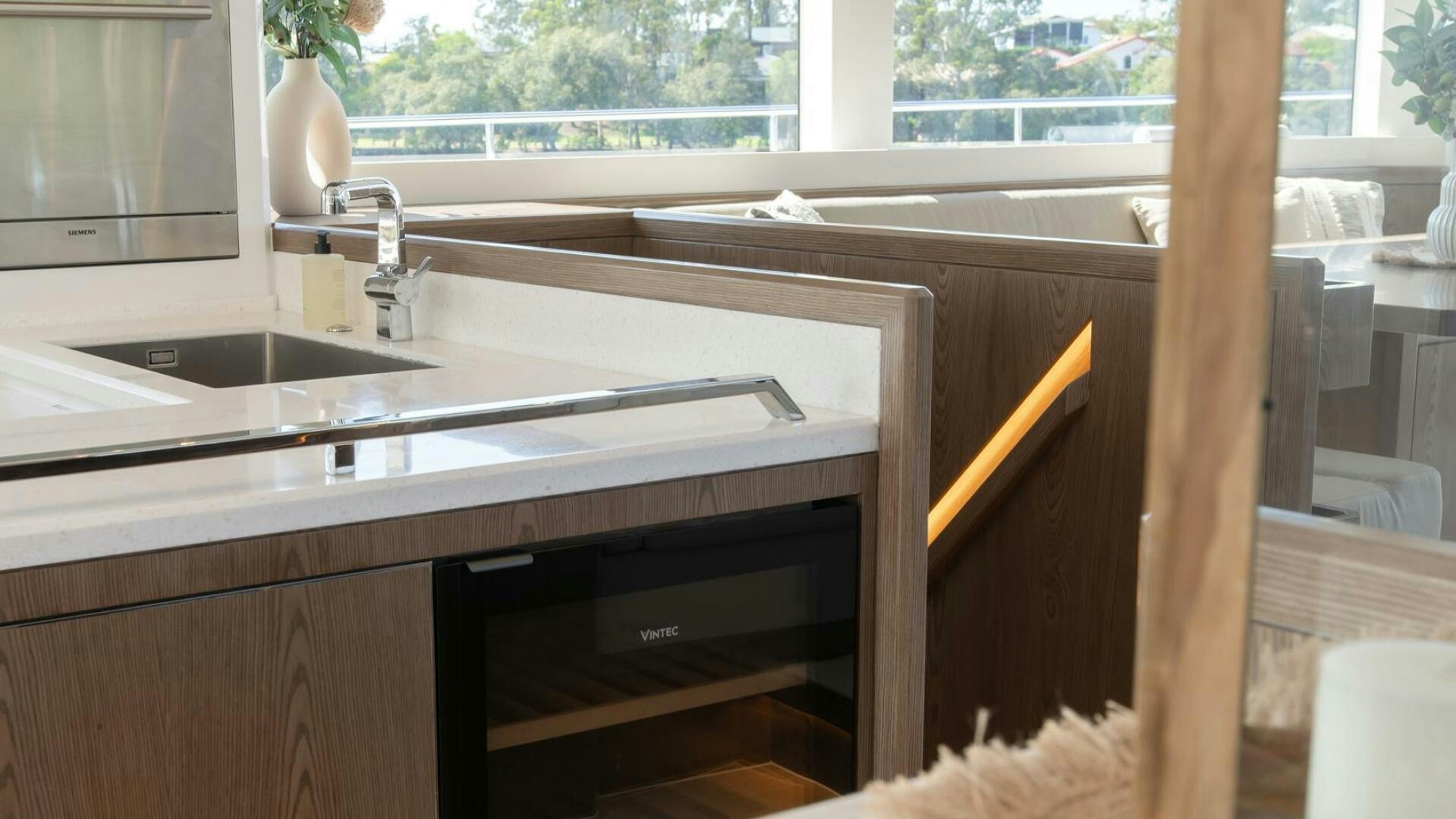 a kitchen sink with a wooden handle aboard NONE Yacht for Sale
