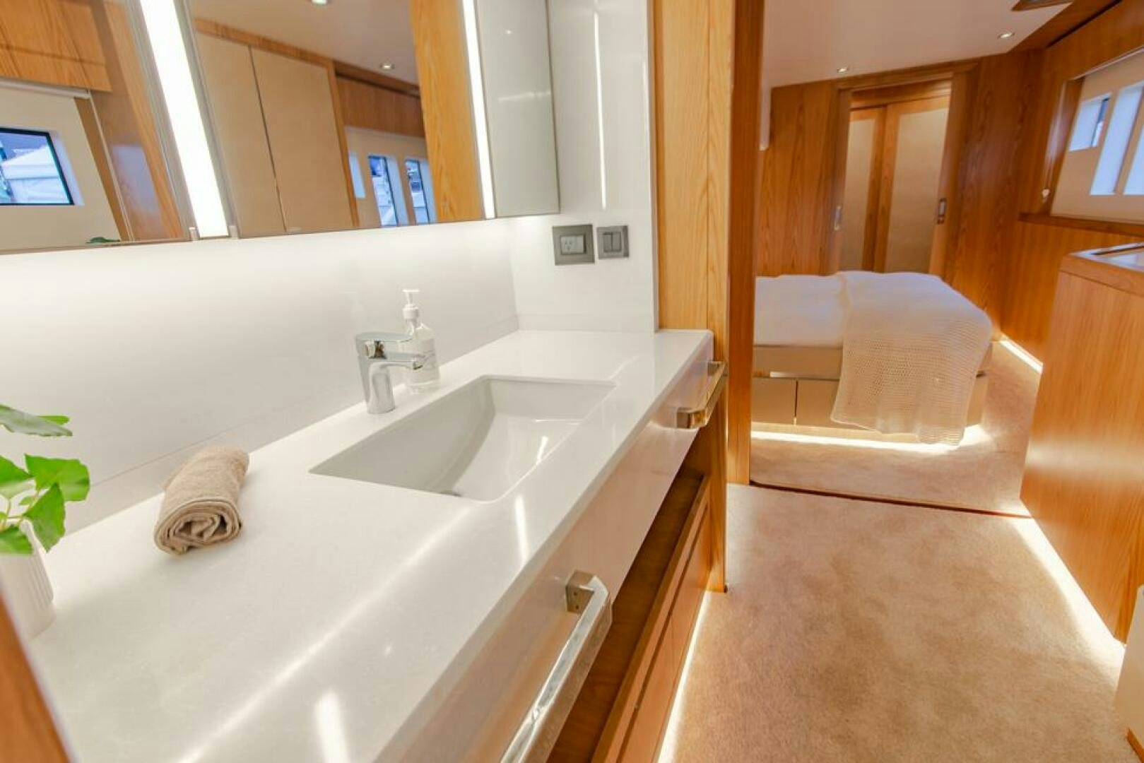a bathroom with a sink and bathtub aboard NONE Yacht for Sale