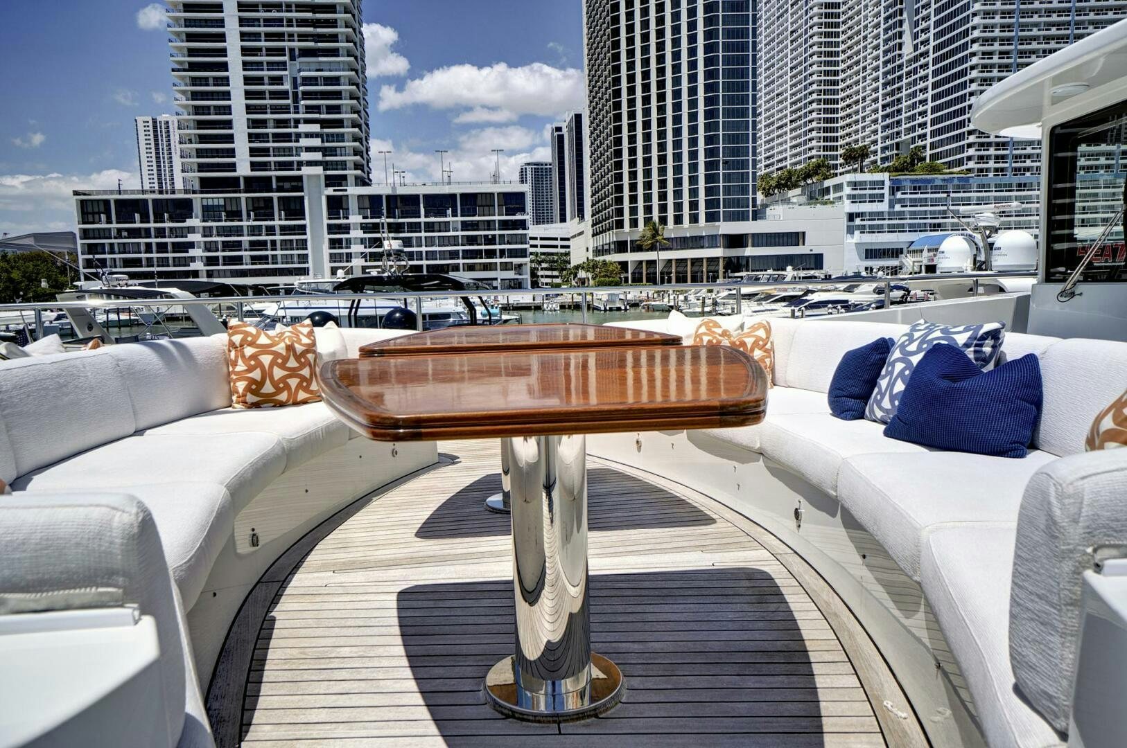 a table on a boat aboard SWEET CAROLINE Yacht for Sale