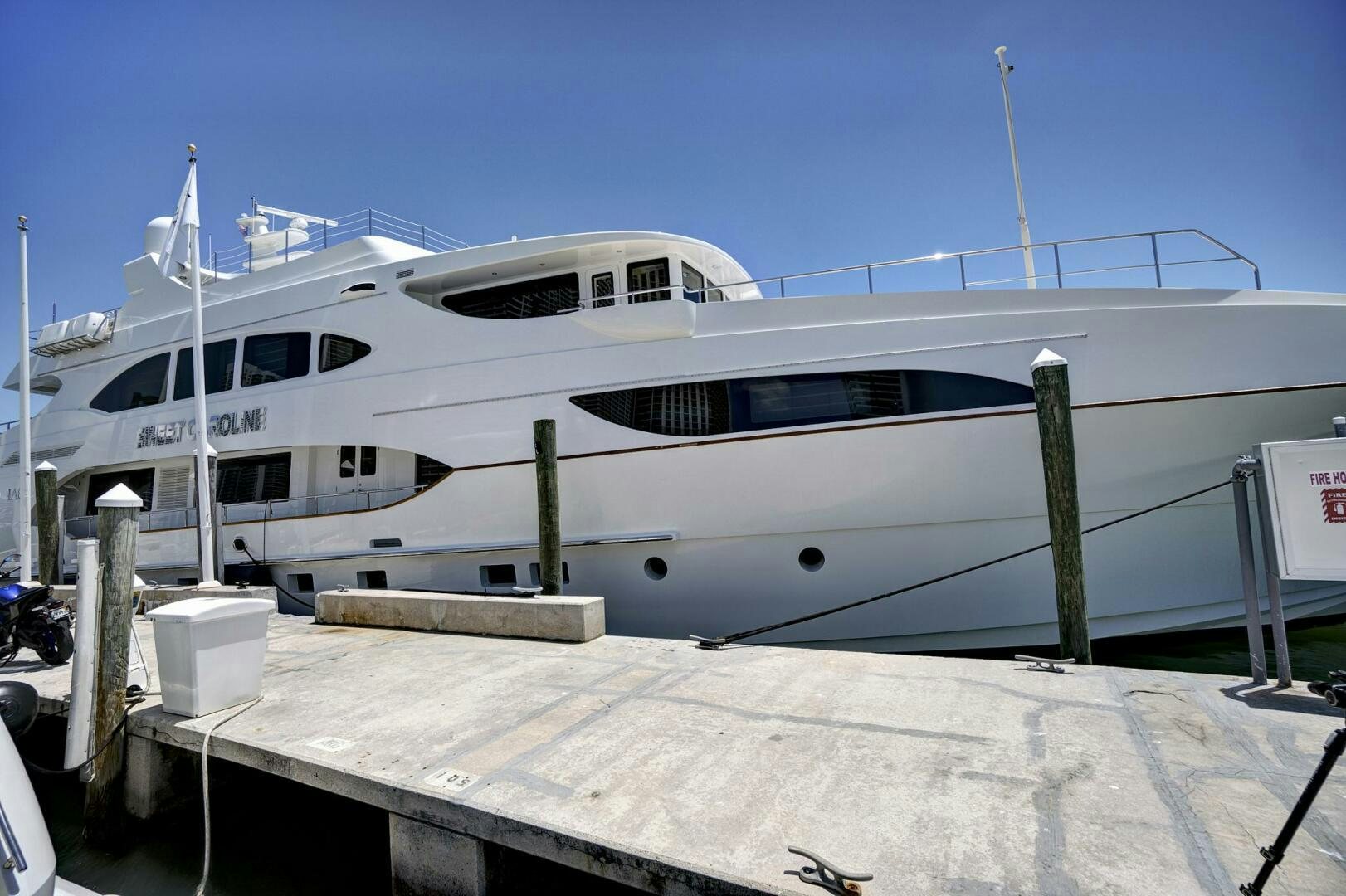 a large white boat aboard SWEET CAROLINE Yacht for Sale