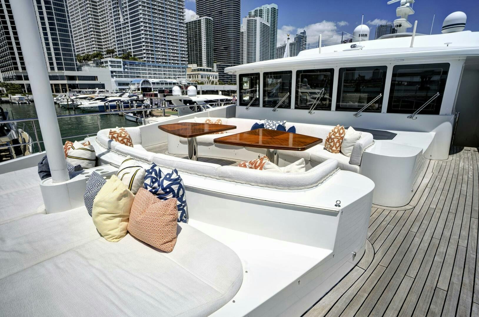 a boat on a deck aboard SWEET CAROLINE Yacht for Sale