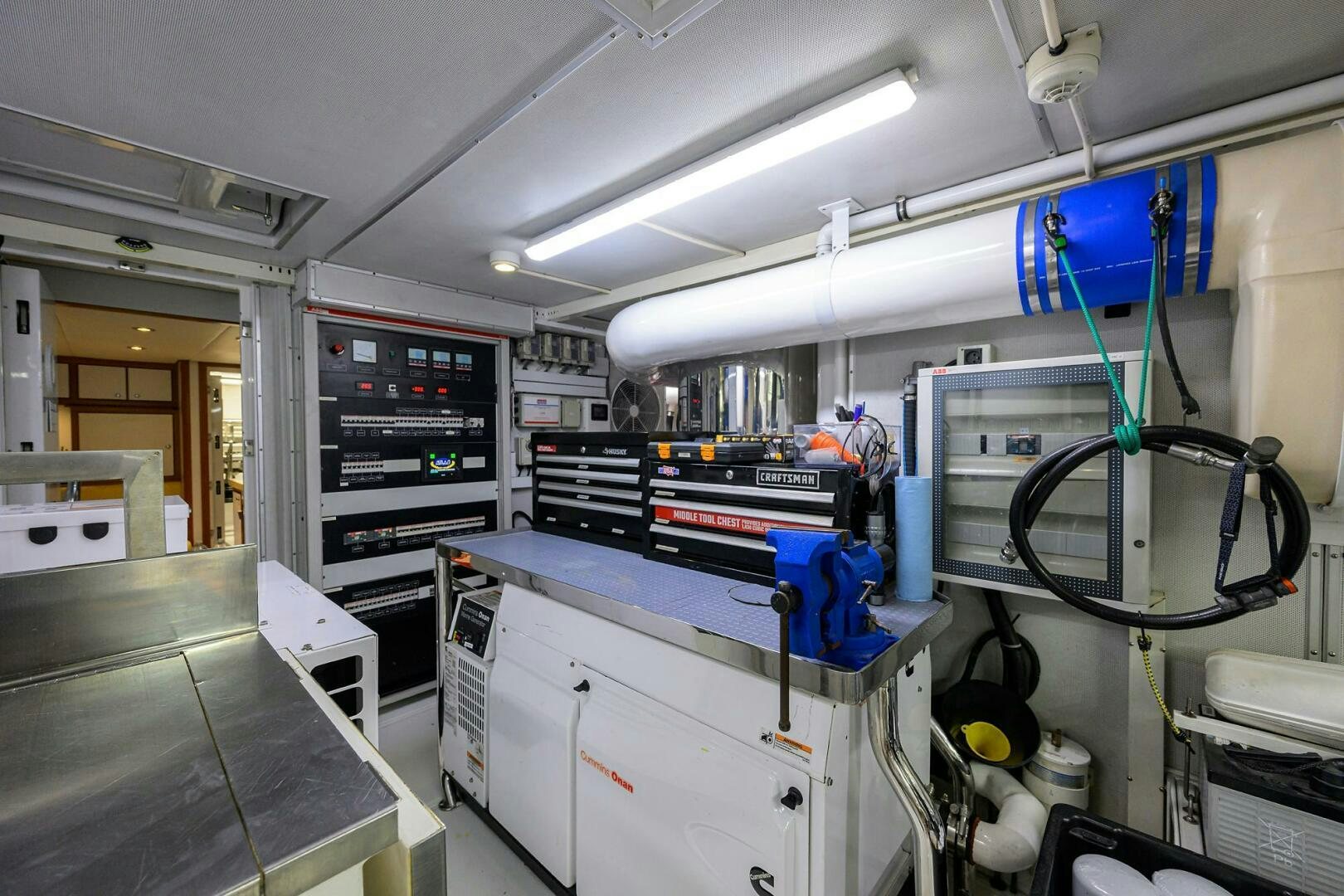 a room with machines and equipment aboard SOLACE Yacht for Sale
