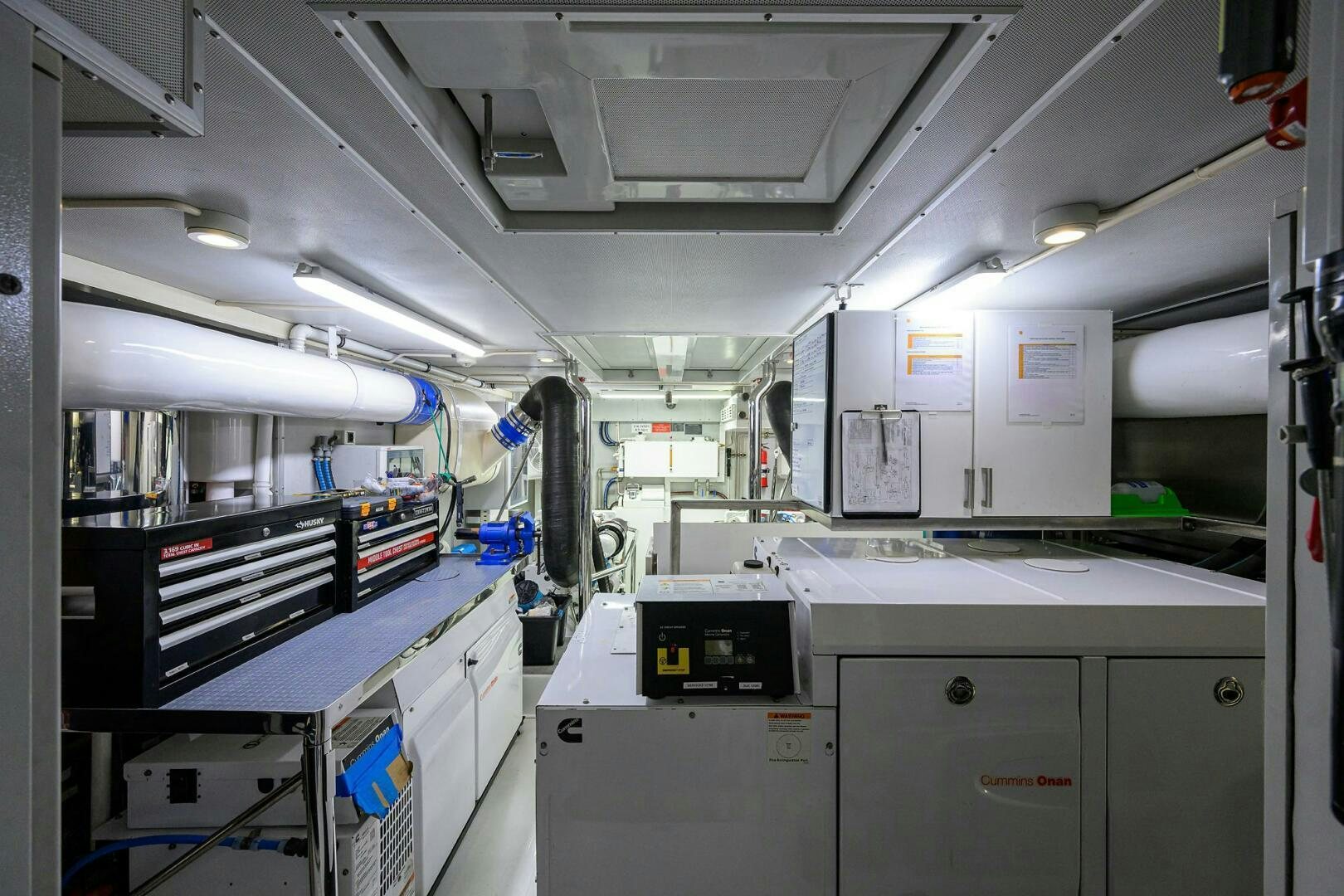 a room with machines and equipment aboard SOLACE Yacht for Sale