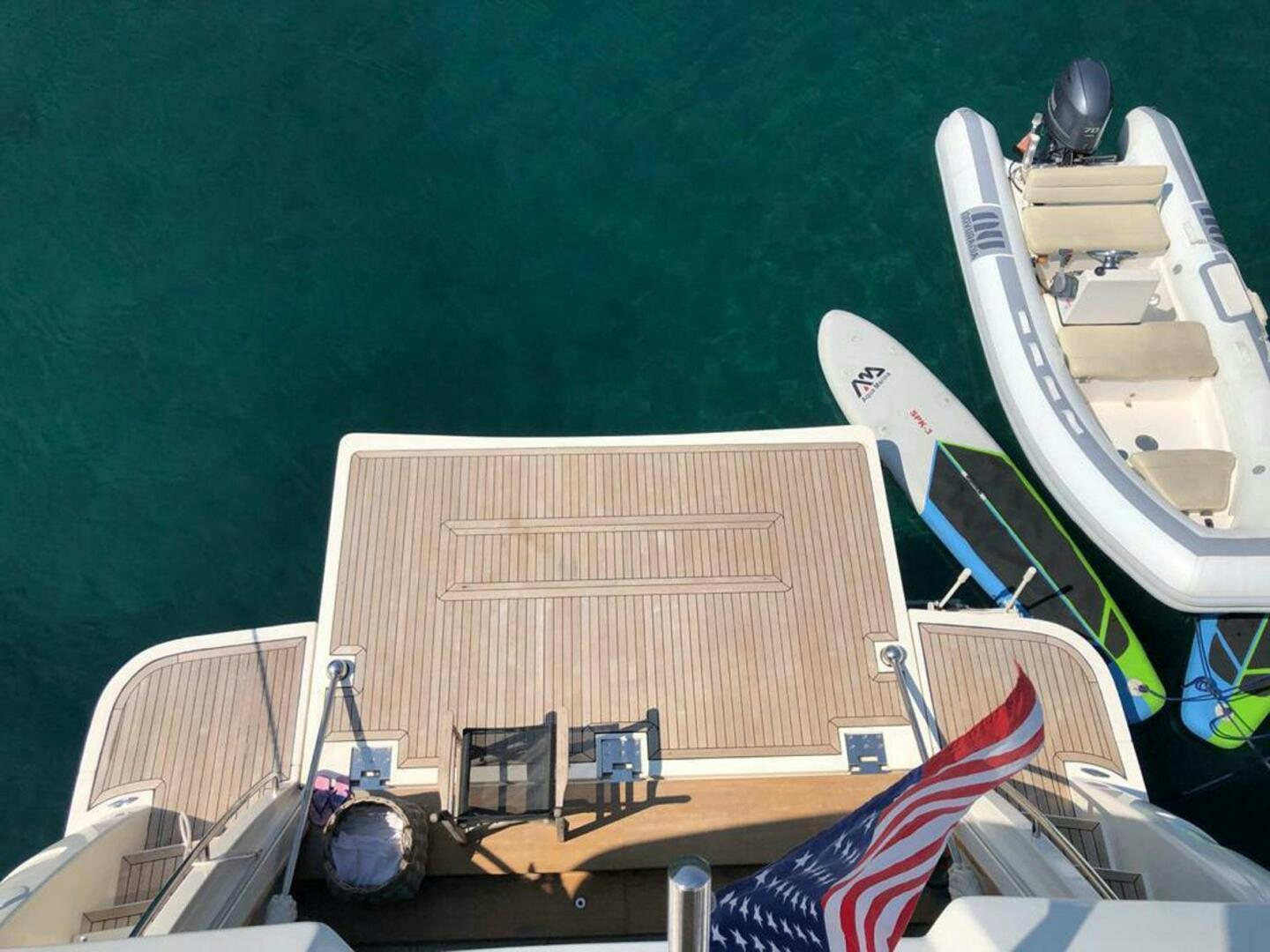 a boat with a board on it aboard MAR AZUL Yacht for Sale