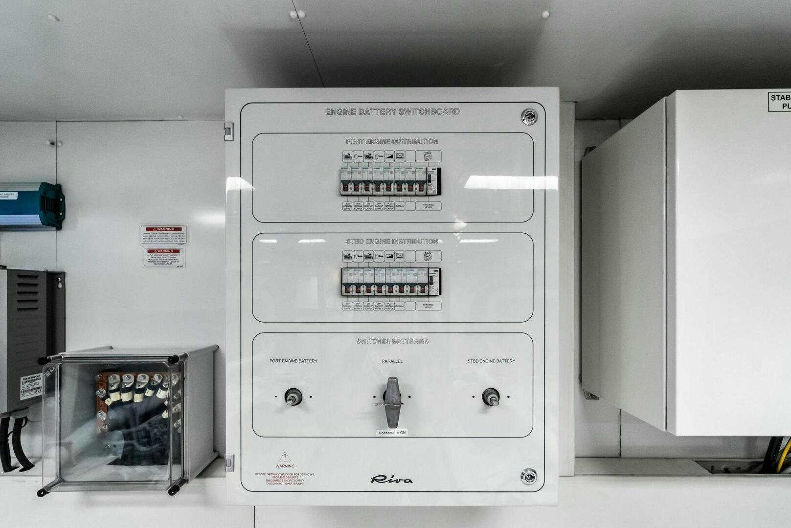 a white machine with a screen aboard NO SURRENDER Yacht for Sale