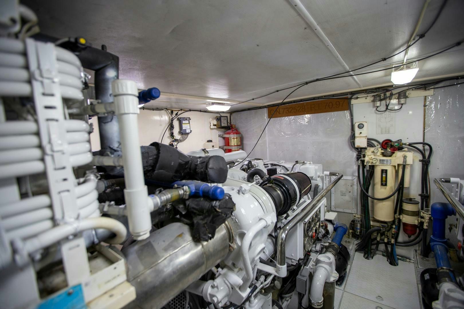 a room with machinery aboard PAINKILLER Yacht for Sale