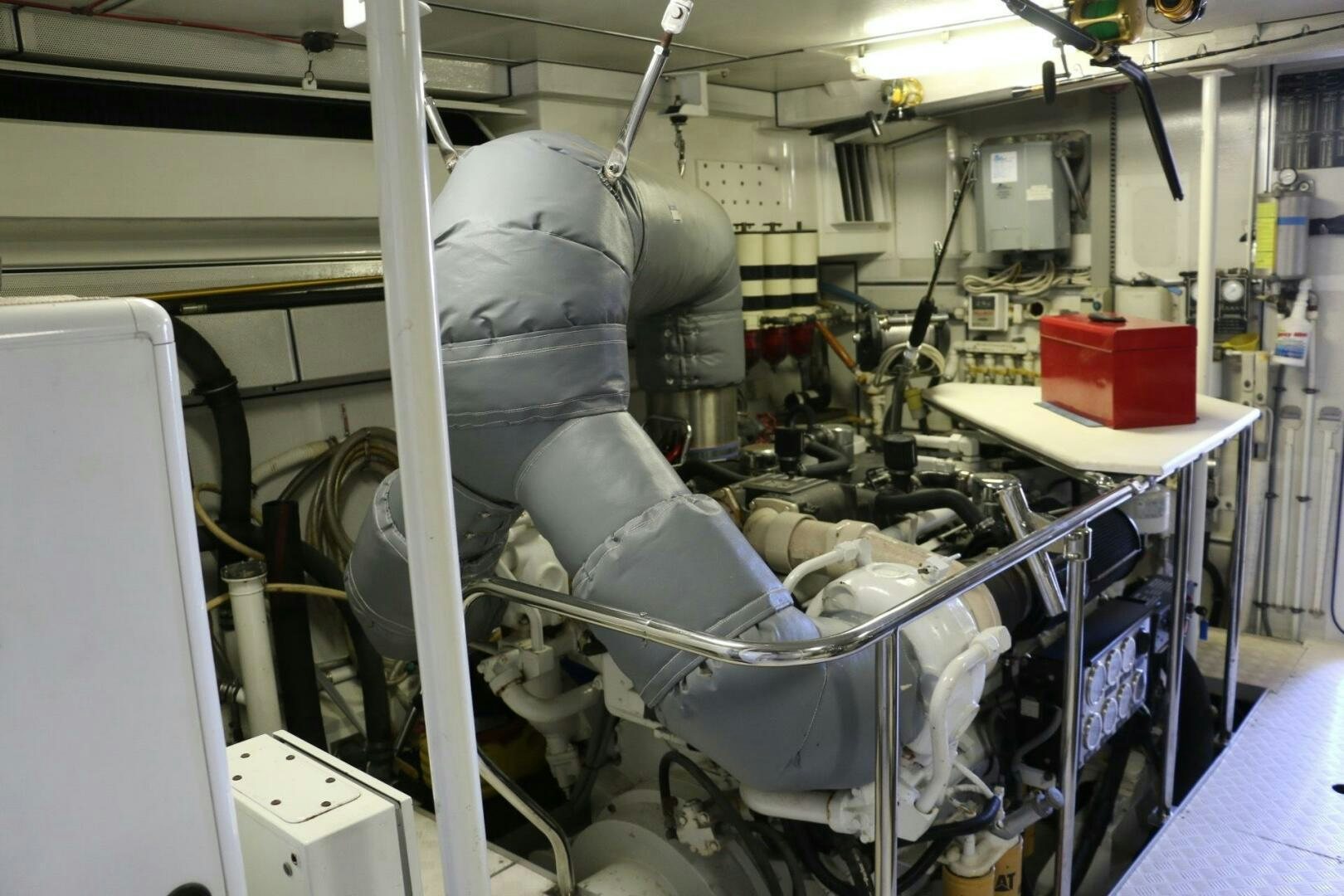 a room with machinery aboard RECYCLING MADE CENTS Yacht for Sale