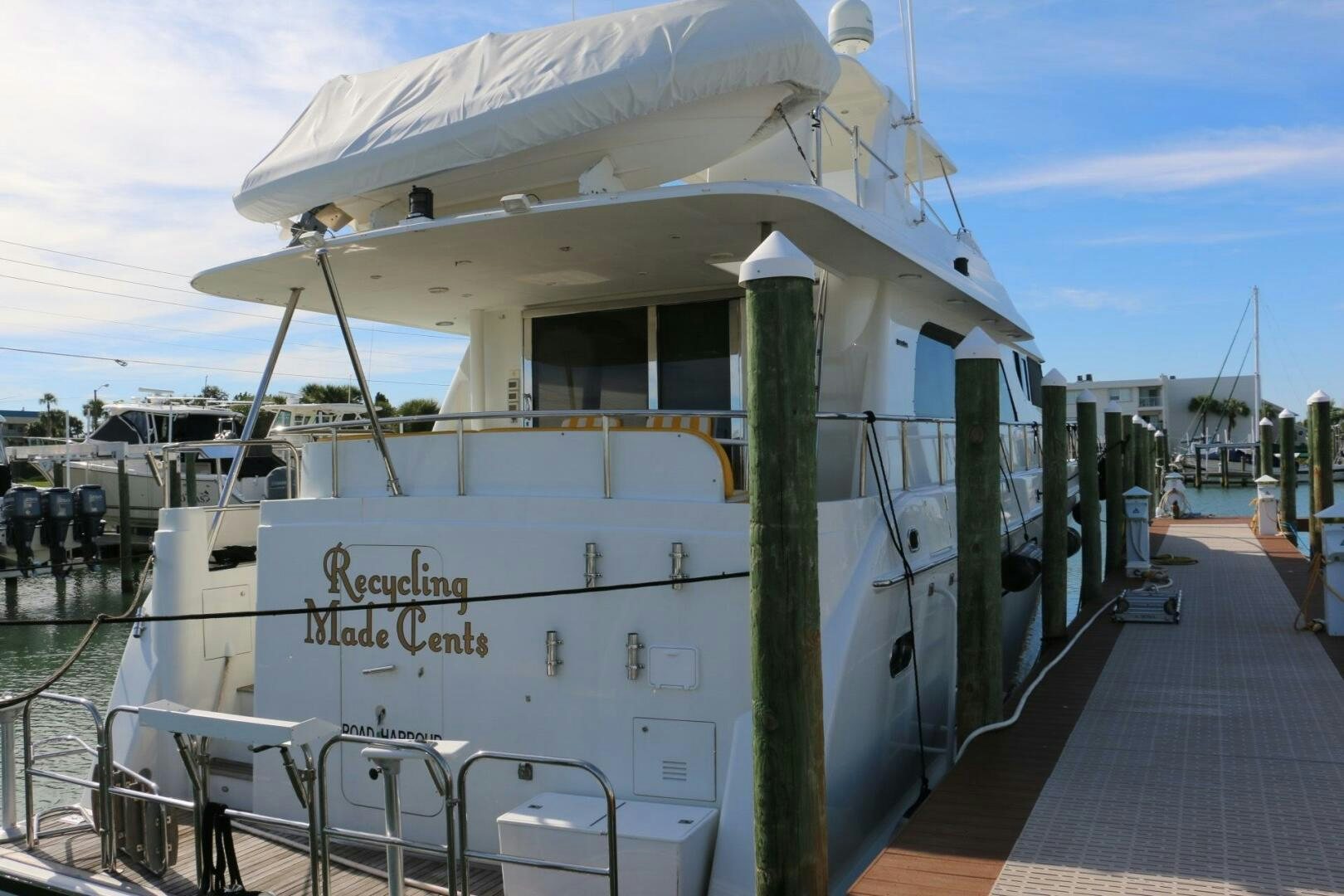 a boat on the water aboard RECYCLING MADE CENTS Yacht for Sale