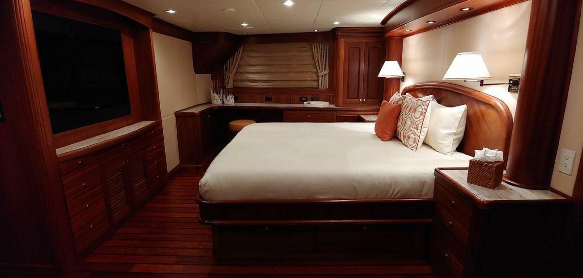 a bed in a room aboard ALLSEAS Yacht for Sale