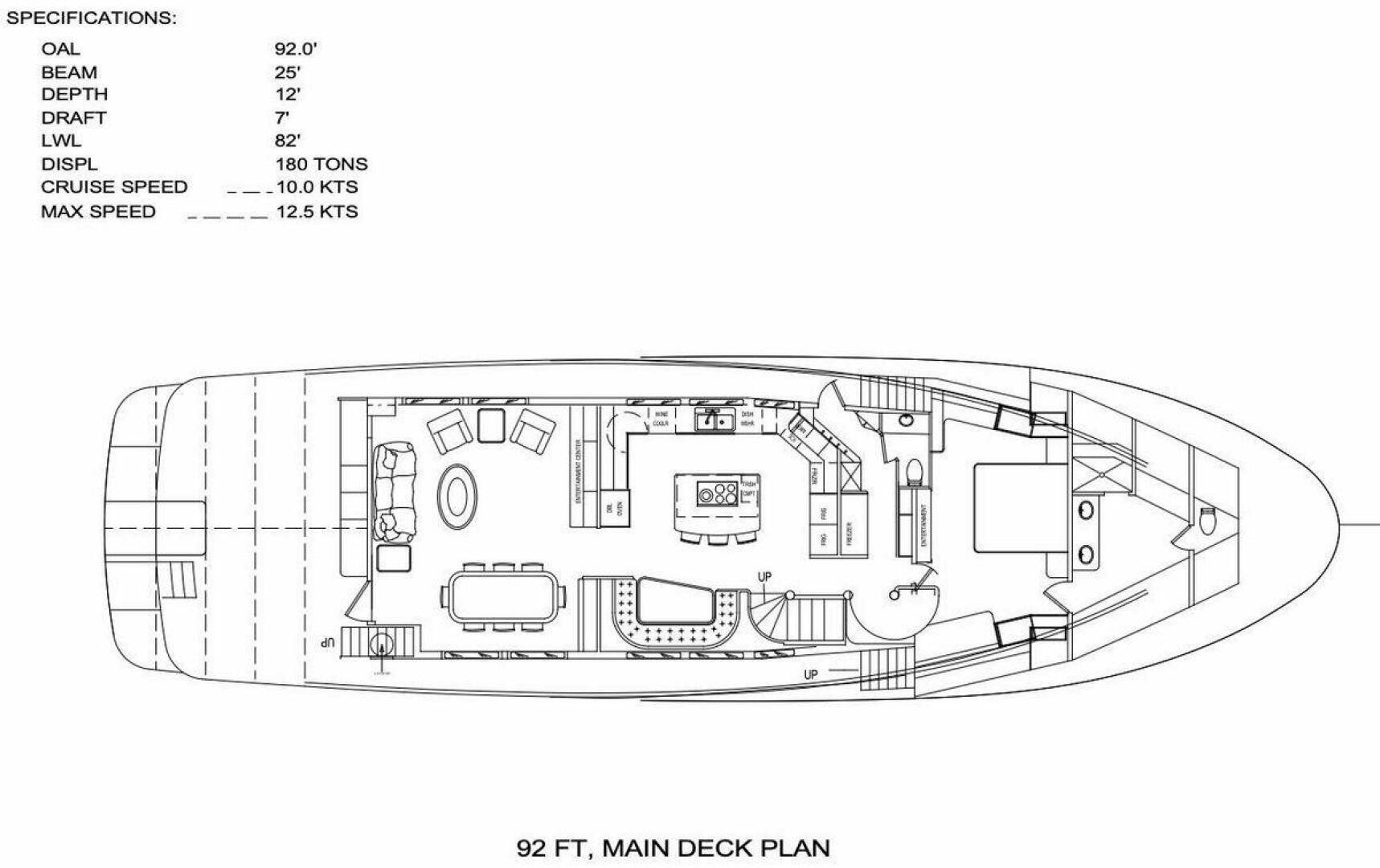 diagram, engineering drawing aboard ALLSEAS Yacht for Sale