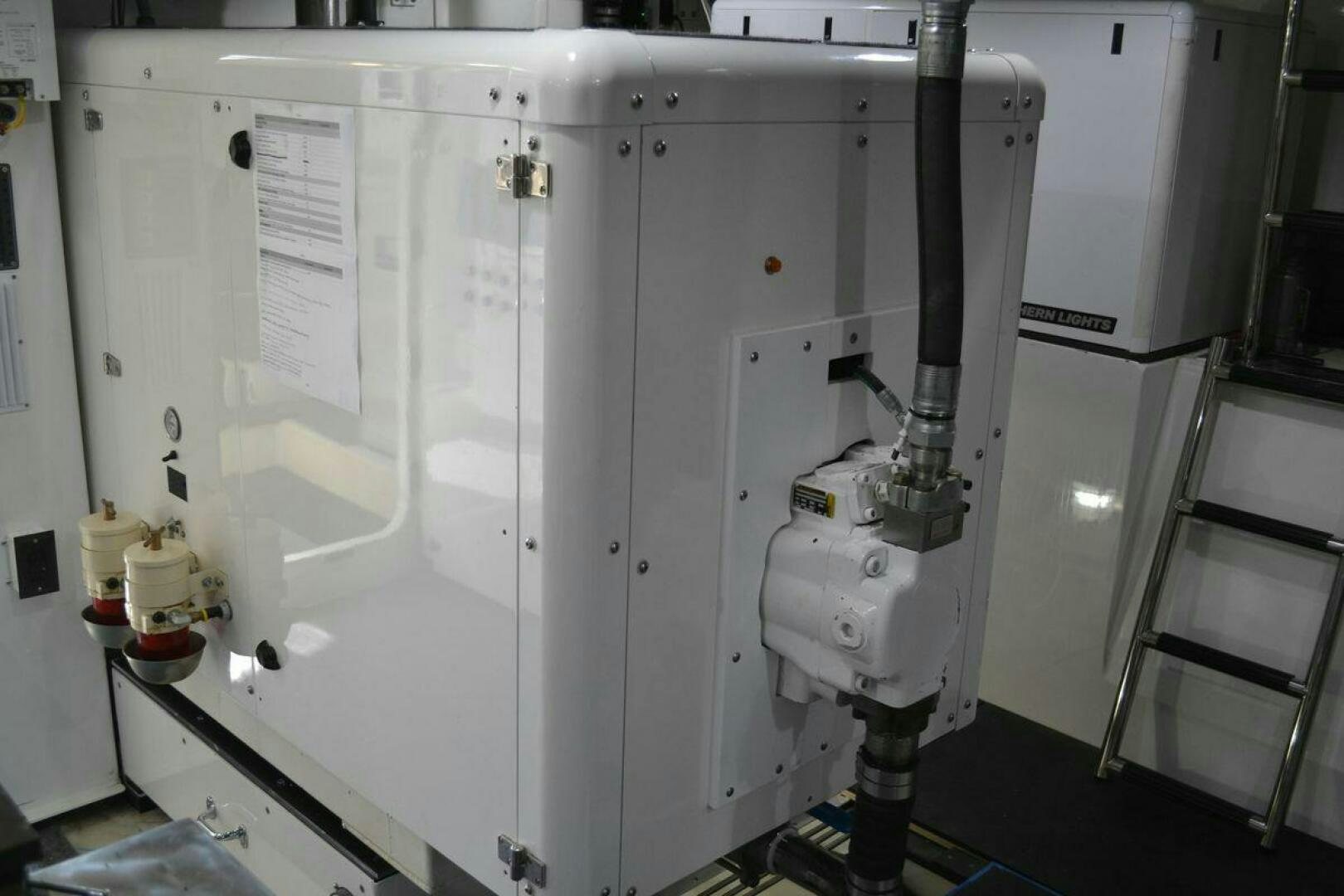 a white machine with black dots aboard ALLSEAS Yacht for Sale