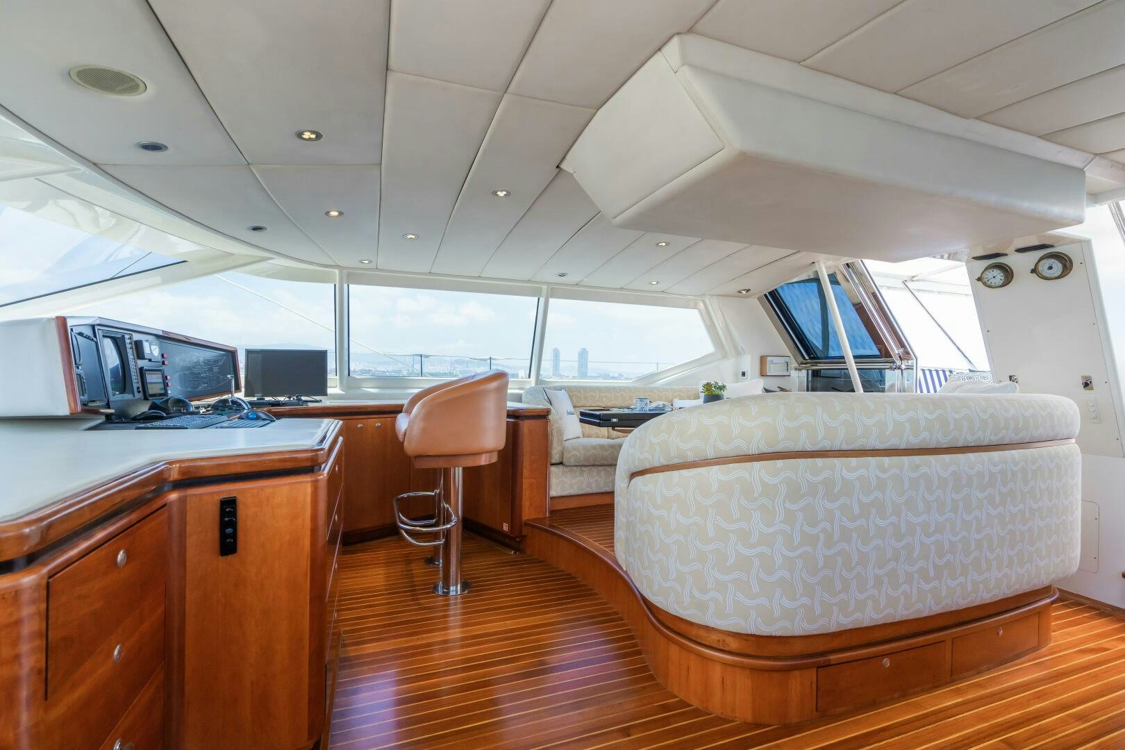 a room with a couch and a desk aboard SEAQUELL Yacht for Sale