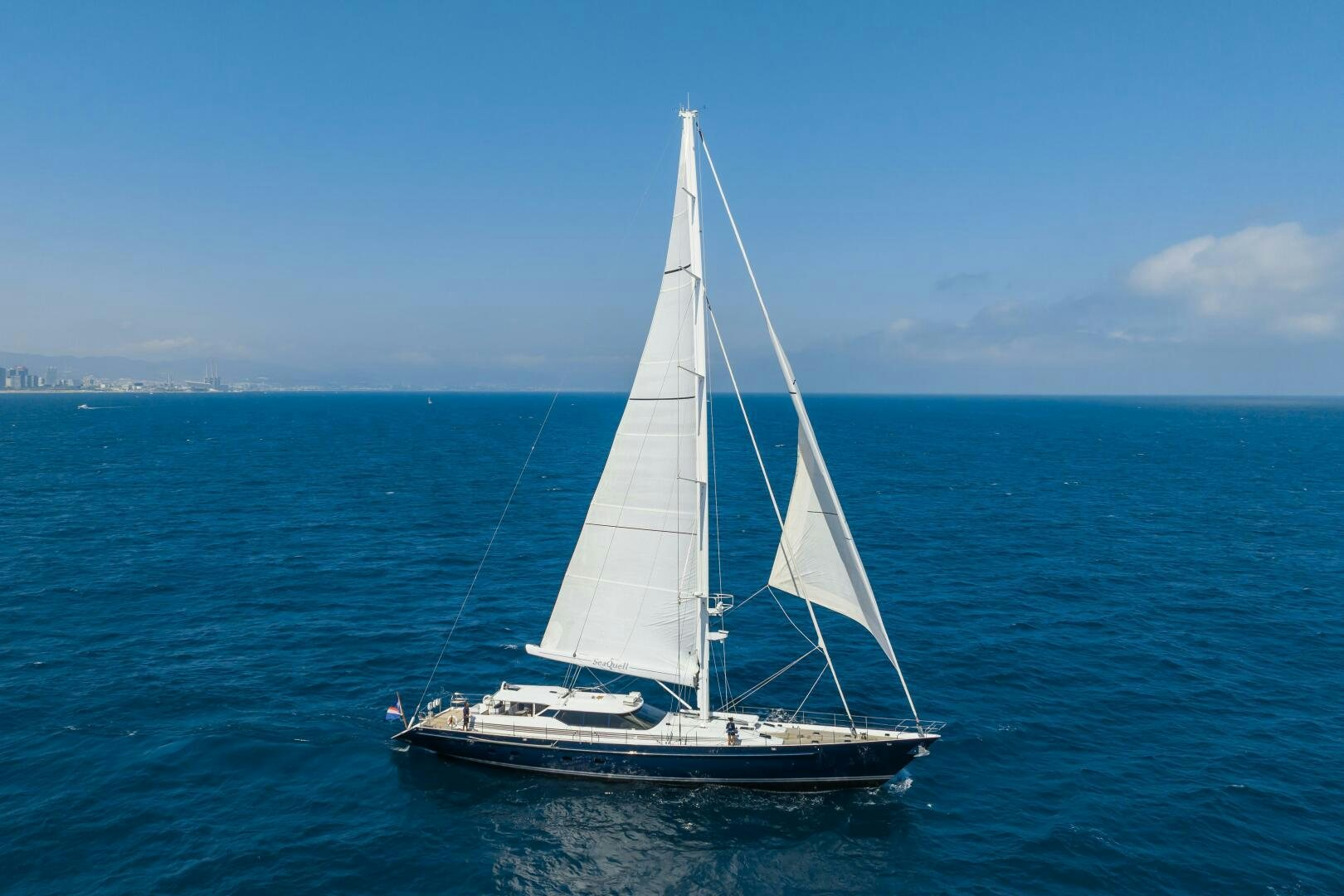 a sailboat in the water aboard SEAQUELL Yacht for Sale