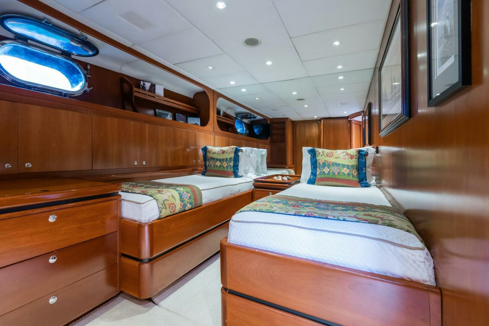 a couple of beds in a cabin aboard SEAQUELL Yacht for Sale