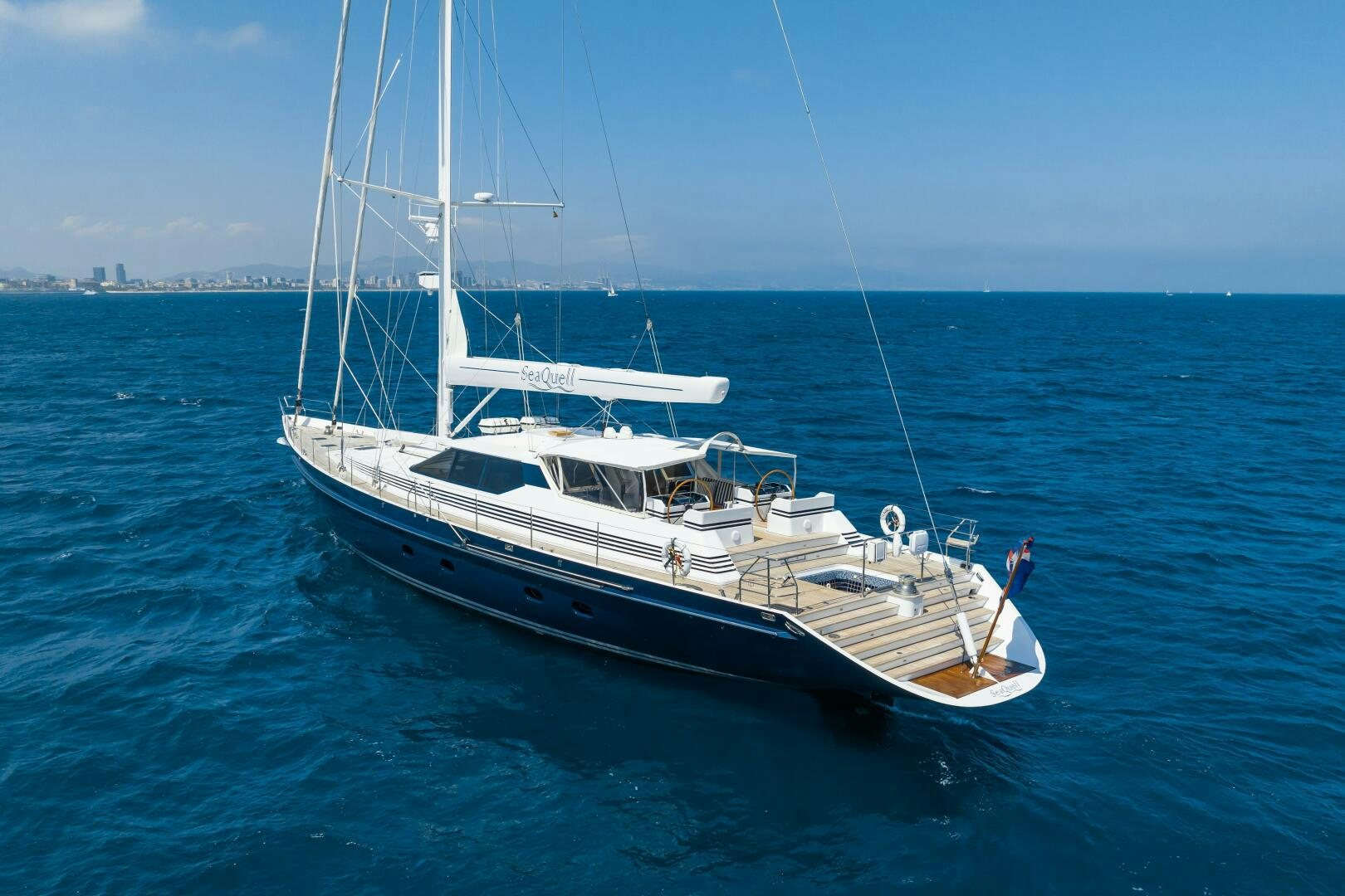 a boat in the water aboard SEAQUELL Yacht for Sale