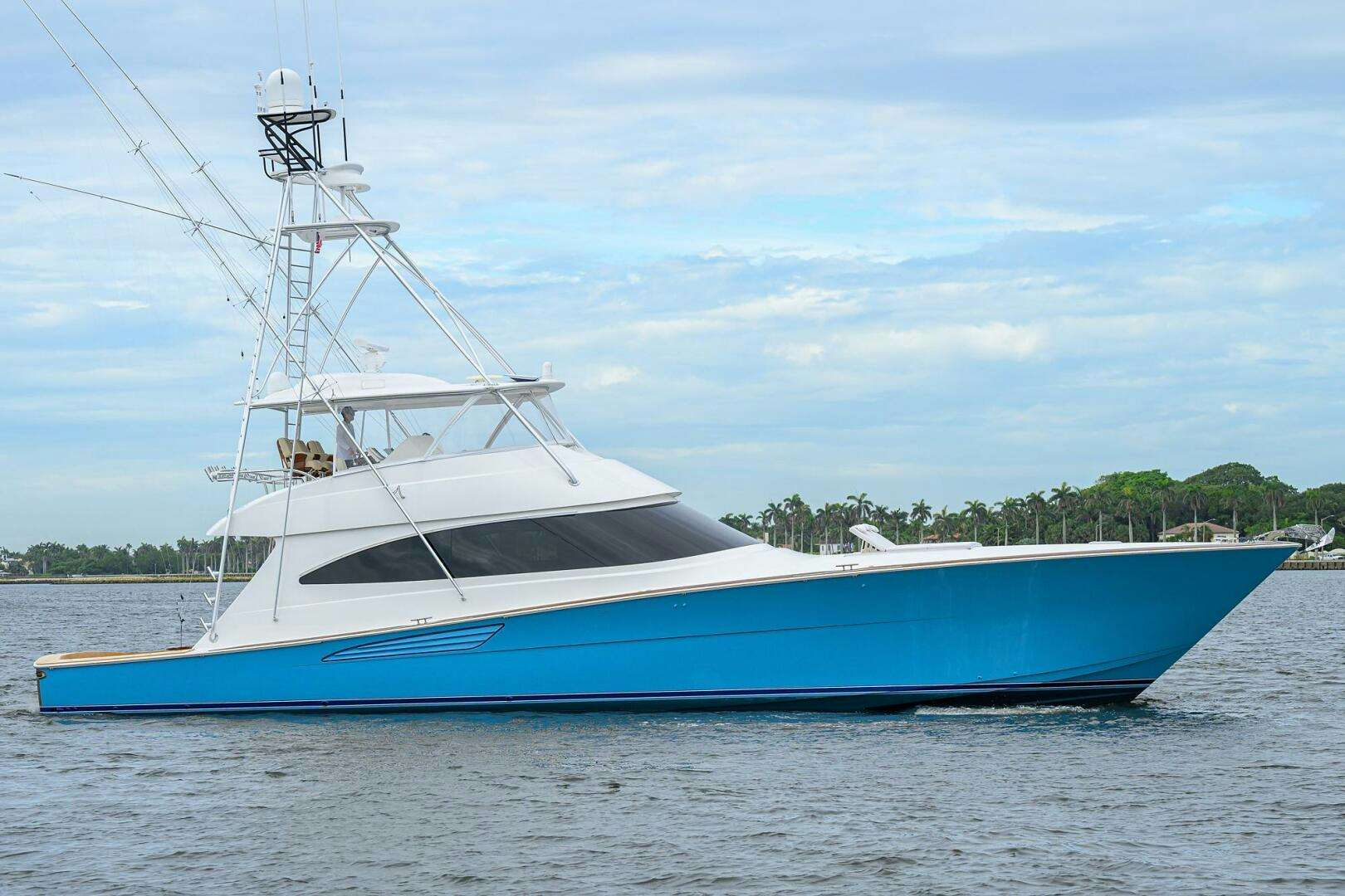 a large white boat on the water aboard BACCHUS Yacht for Sale